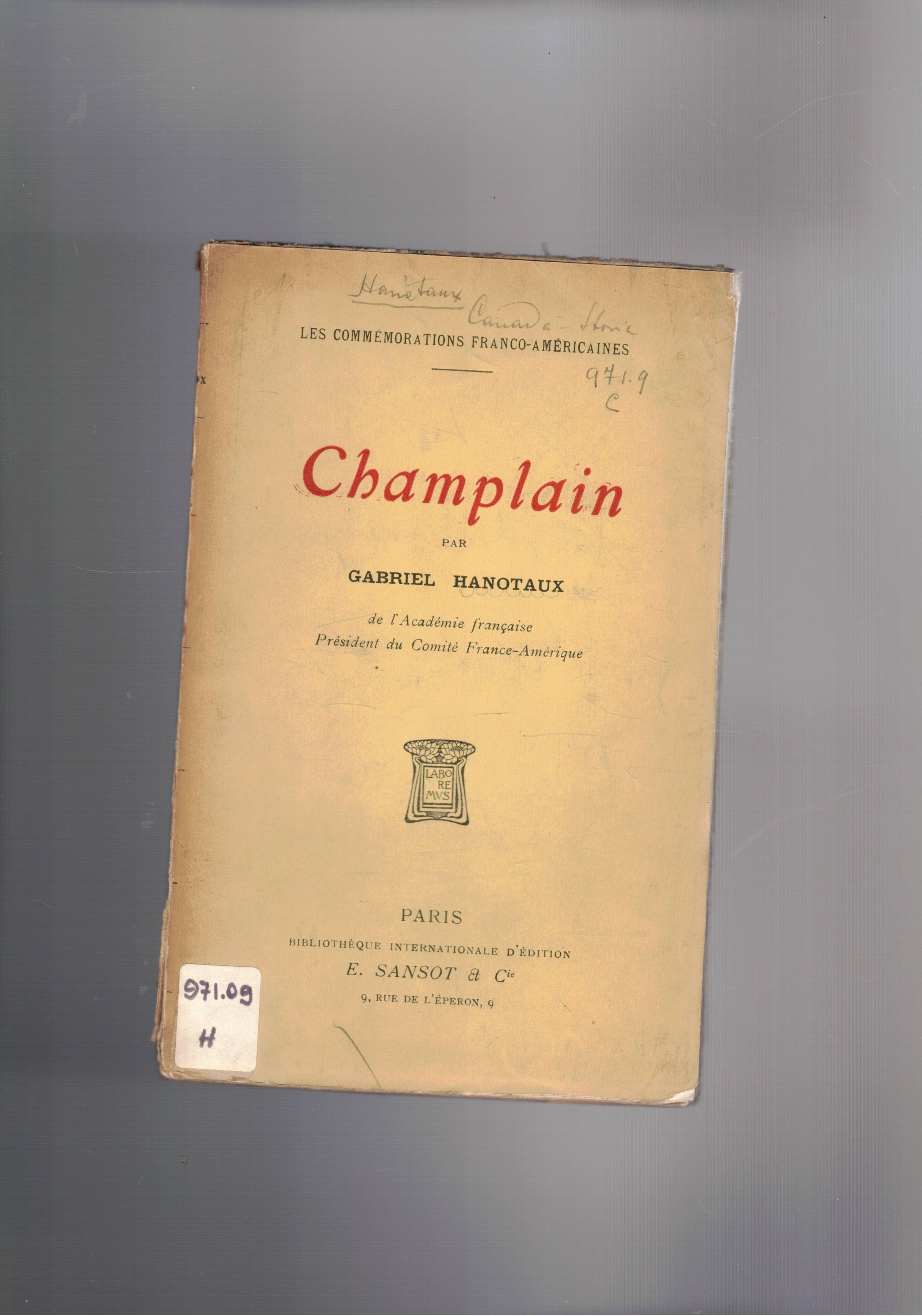 Champlain (Samuel). Les commmeration franco-americaines.