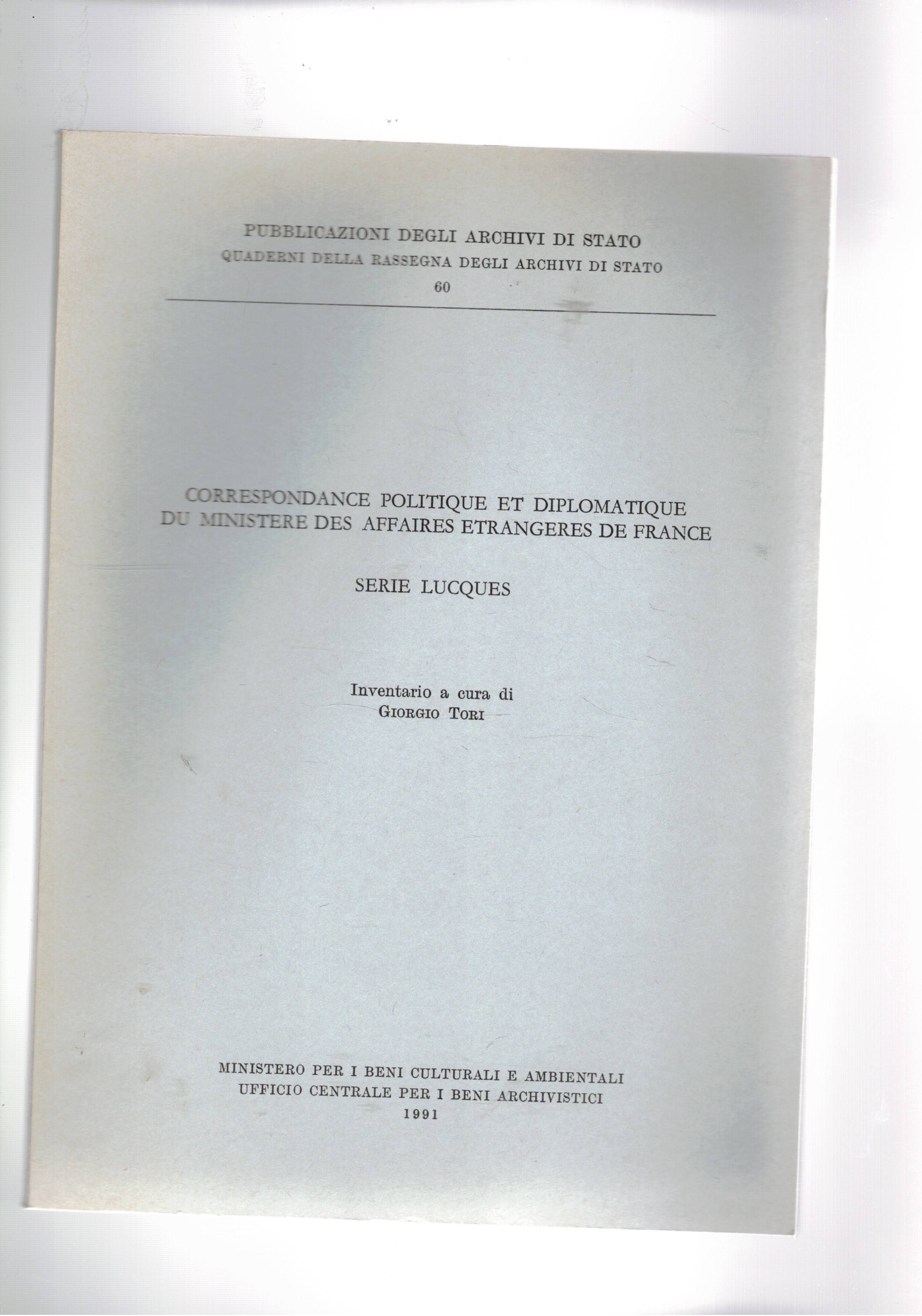 Correspondance politique et diplomatique du ministre des affaires etrangeres de …