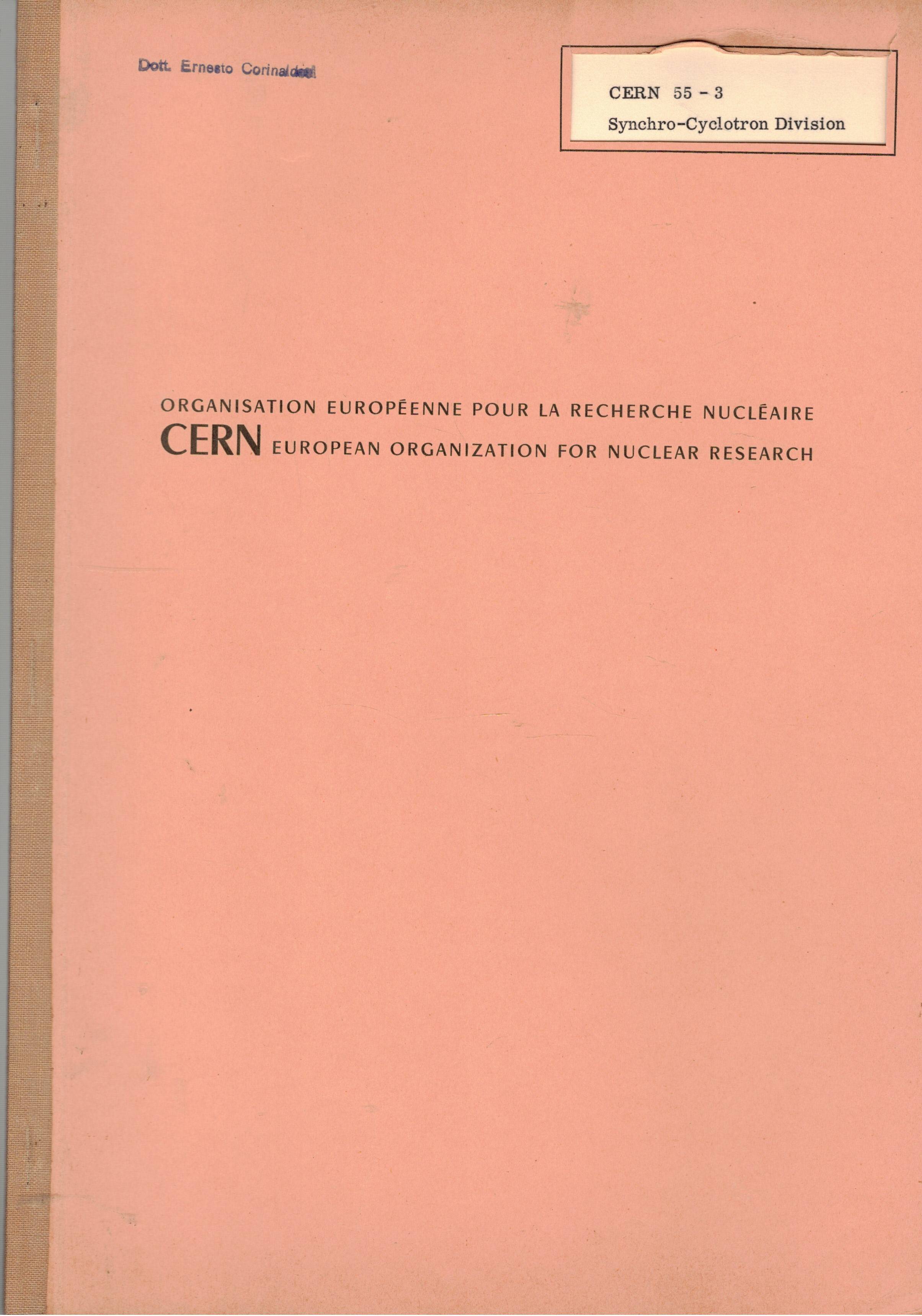 Design of Cern Synchro-Cyclotron Magnet.