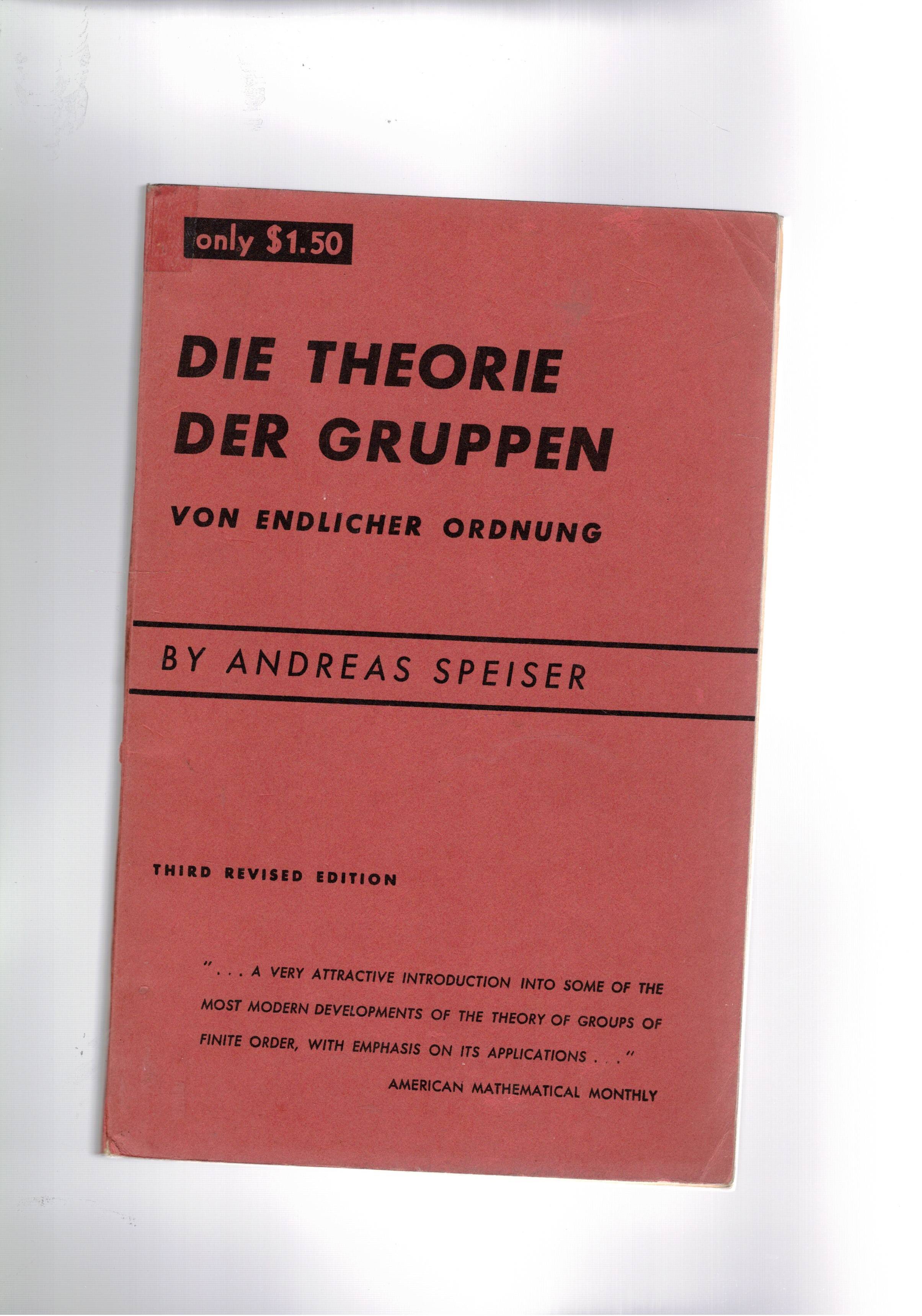 Die Theorie der Gruppen. 3a edizione.