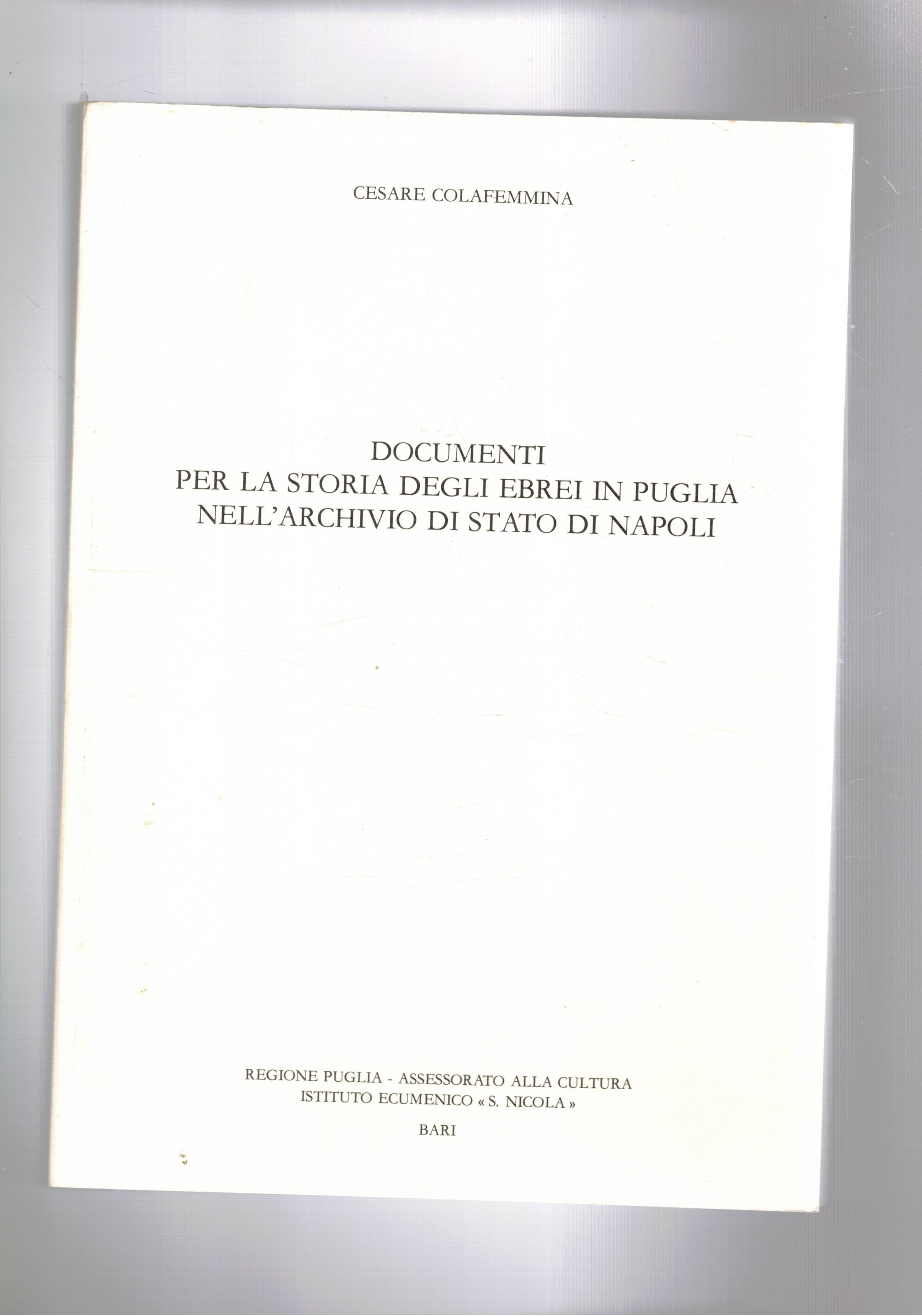 Documenti per la storia degli ebrei in Puglia nell'archivio di …