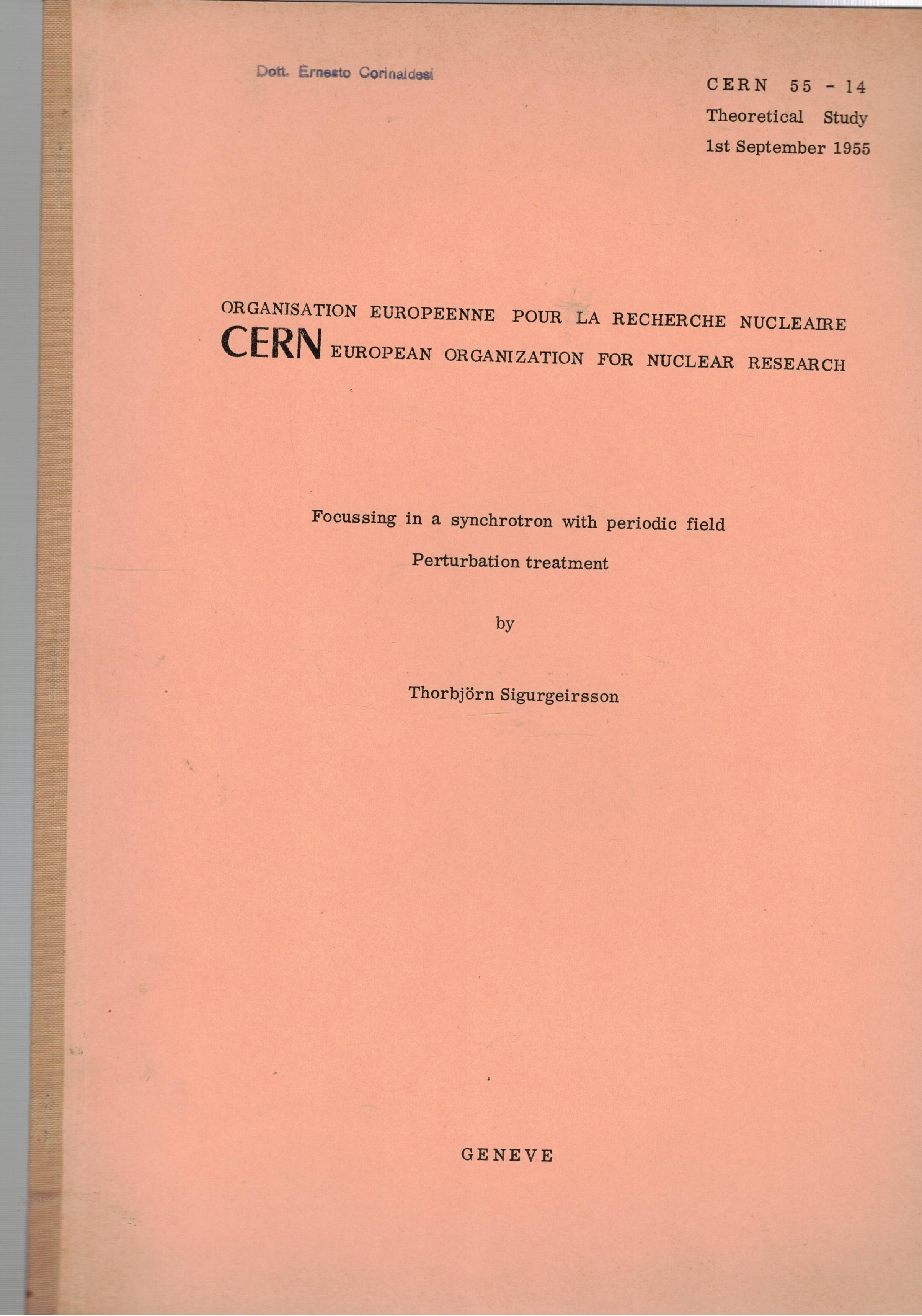 Focussing in a synchrotron with periodic fielf perturbation treatment.