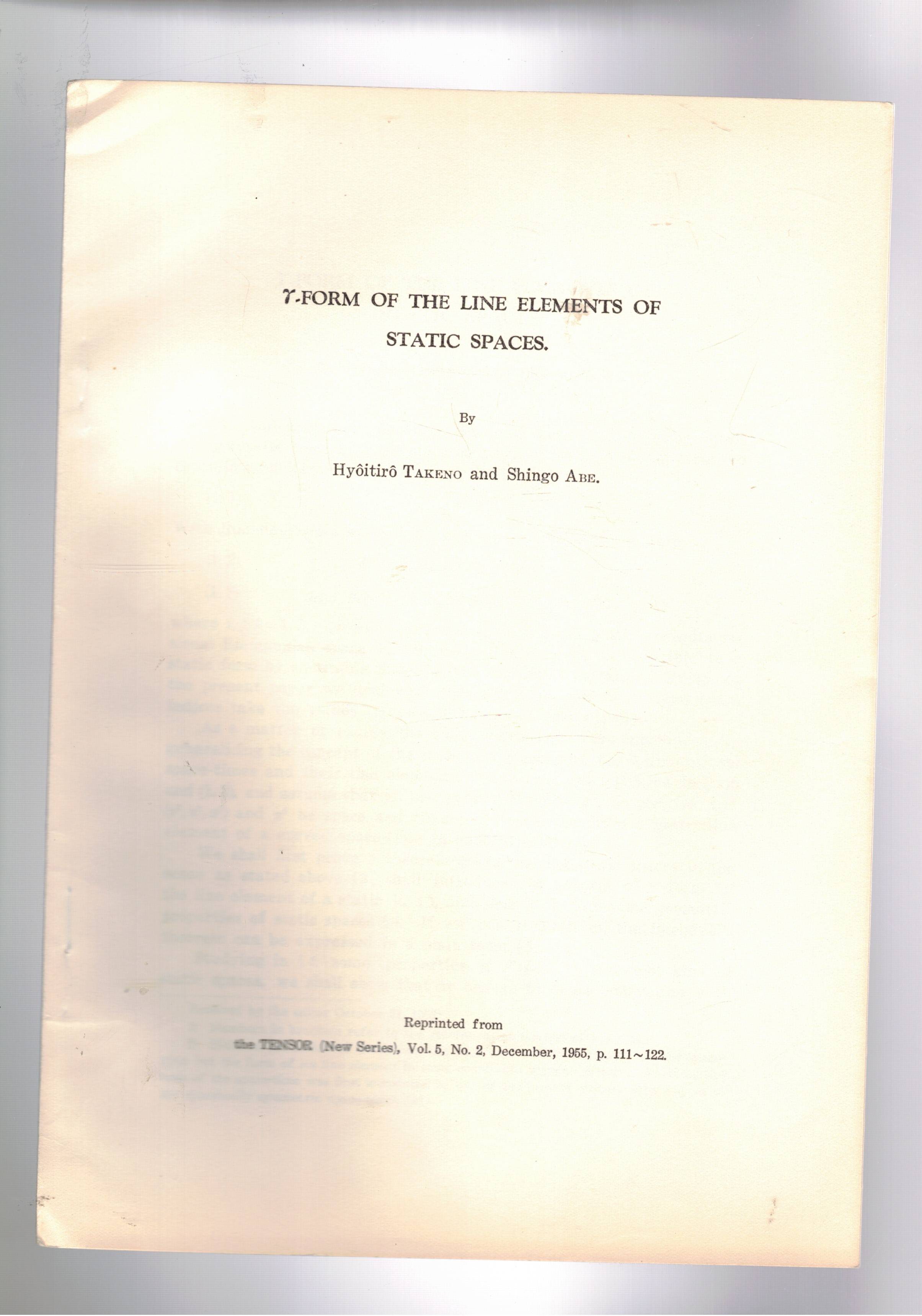 Form on the line elements of space times; On groups …