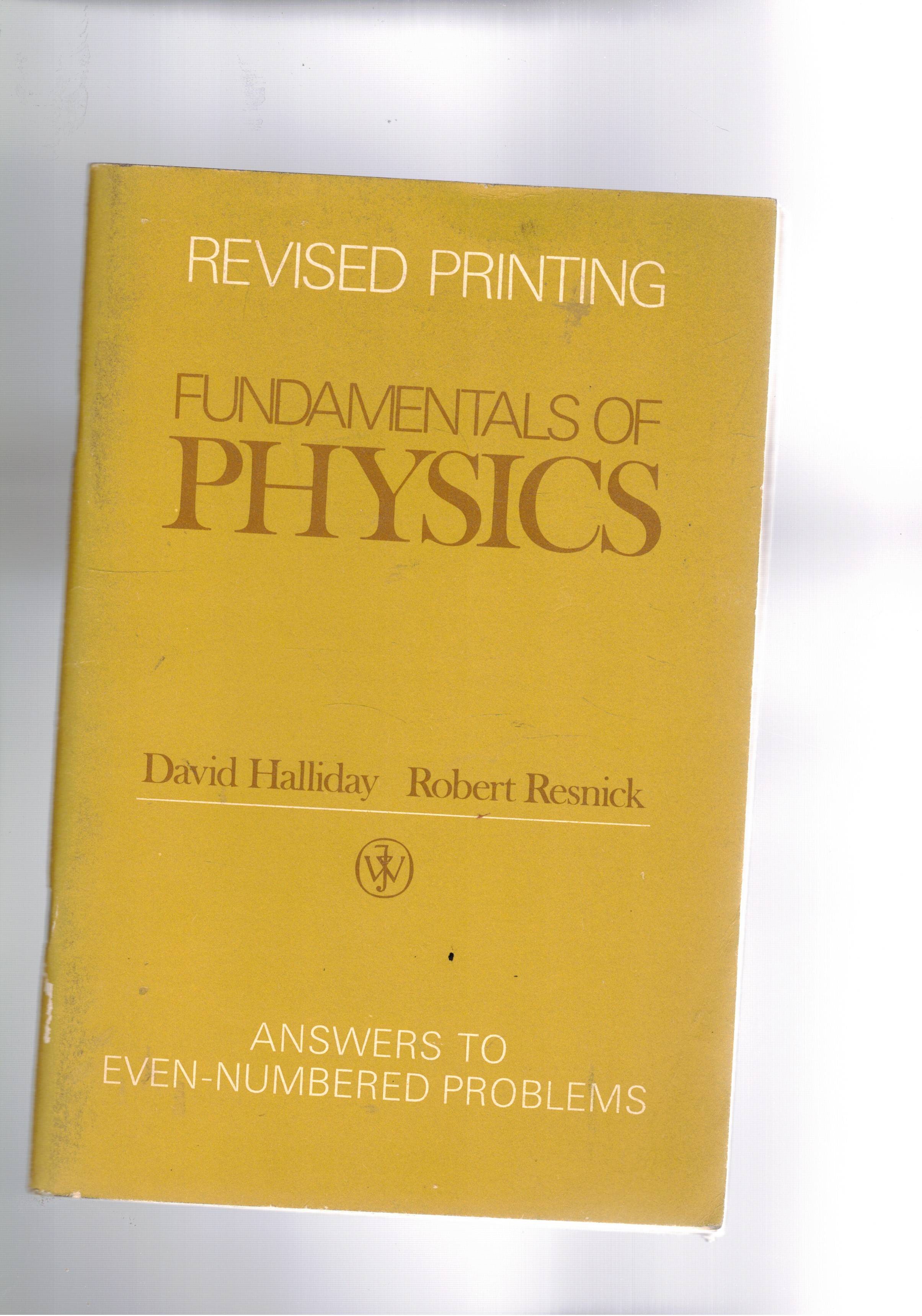 Fundamenta Physics revised printing.