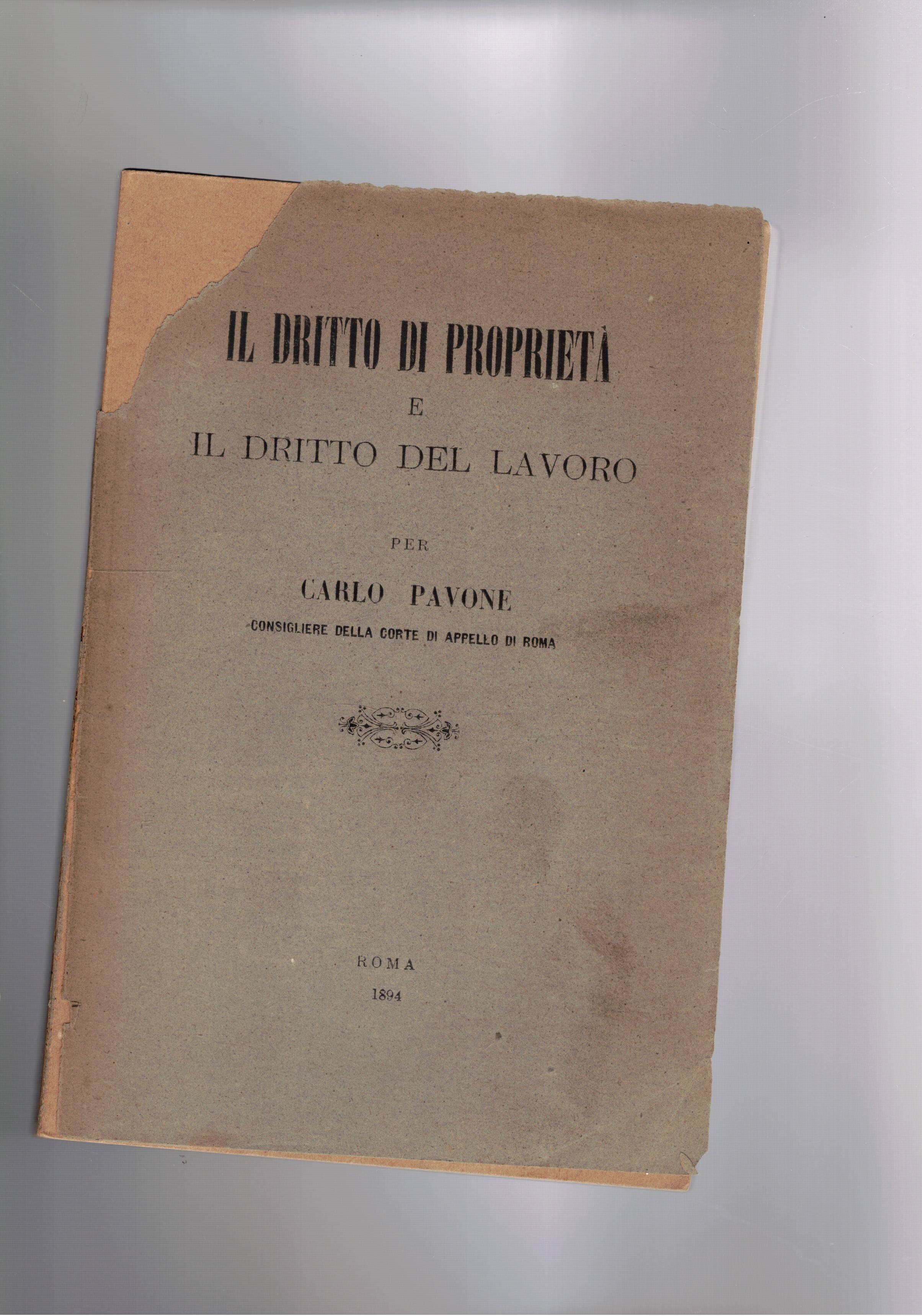 Il diritto di proprietà e il diritto del lavoro.