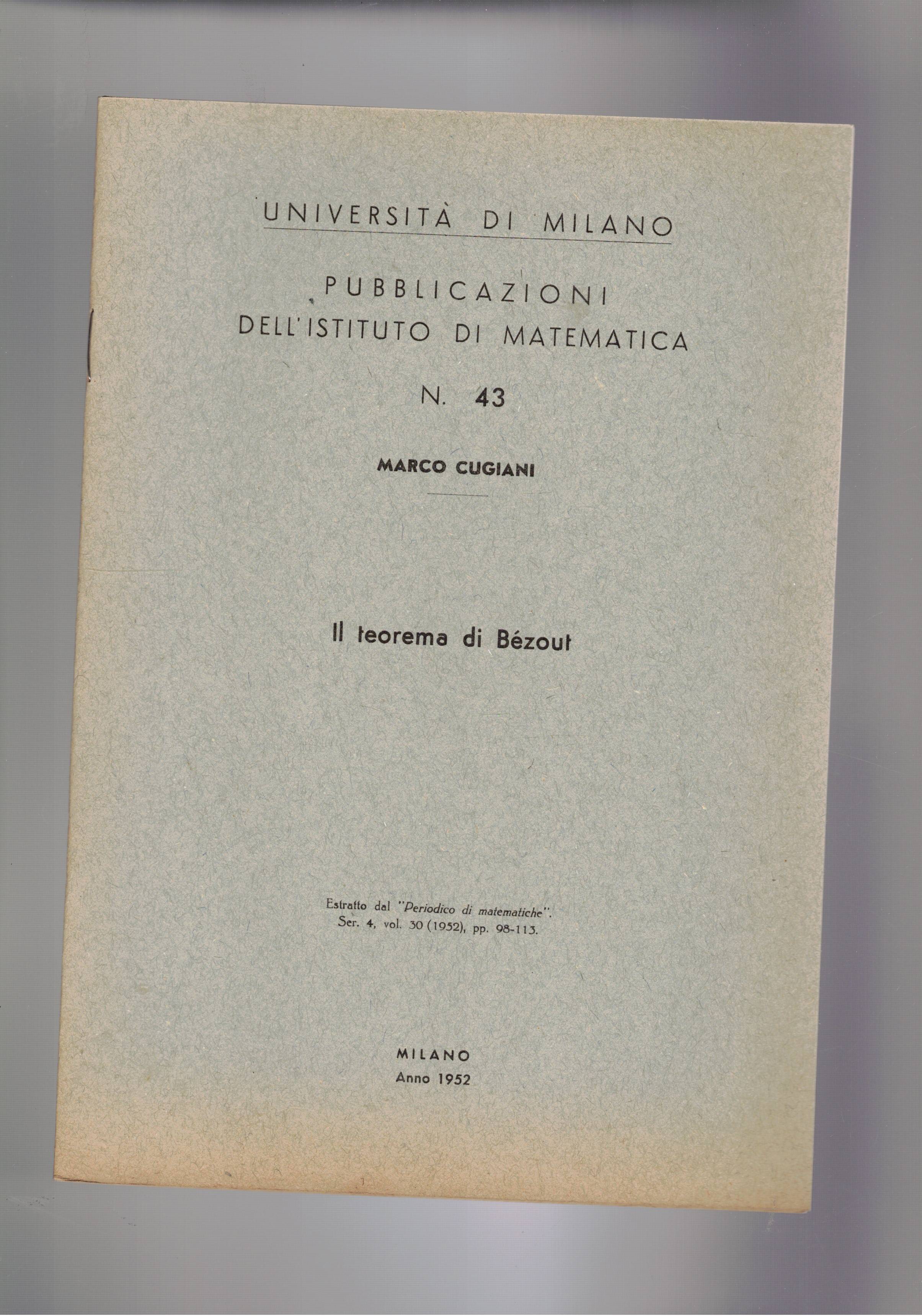 Il teorema di Bézout. Estratto.
