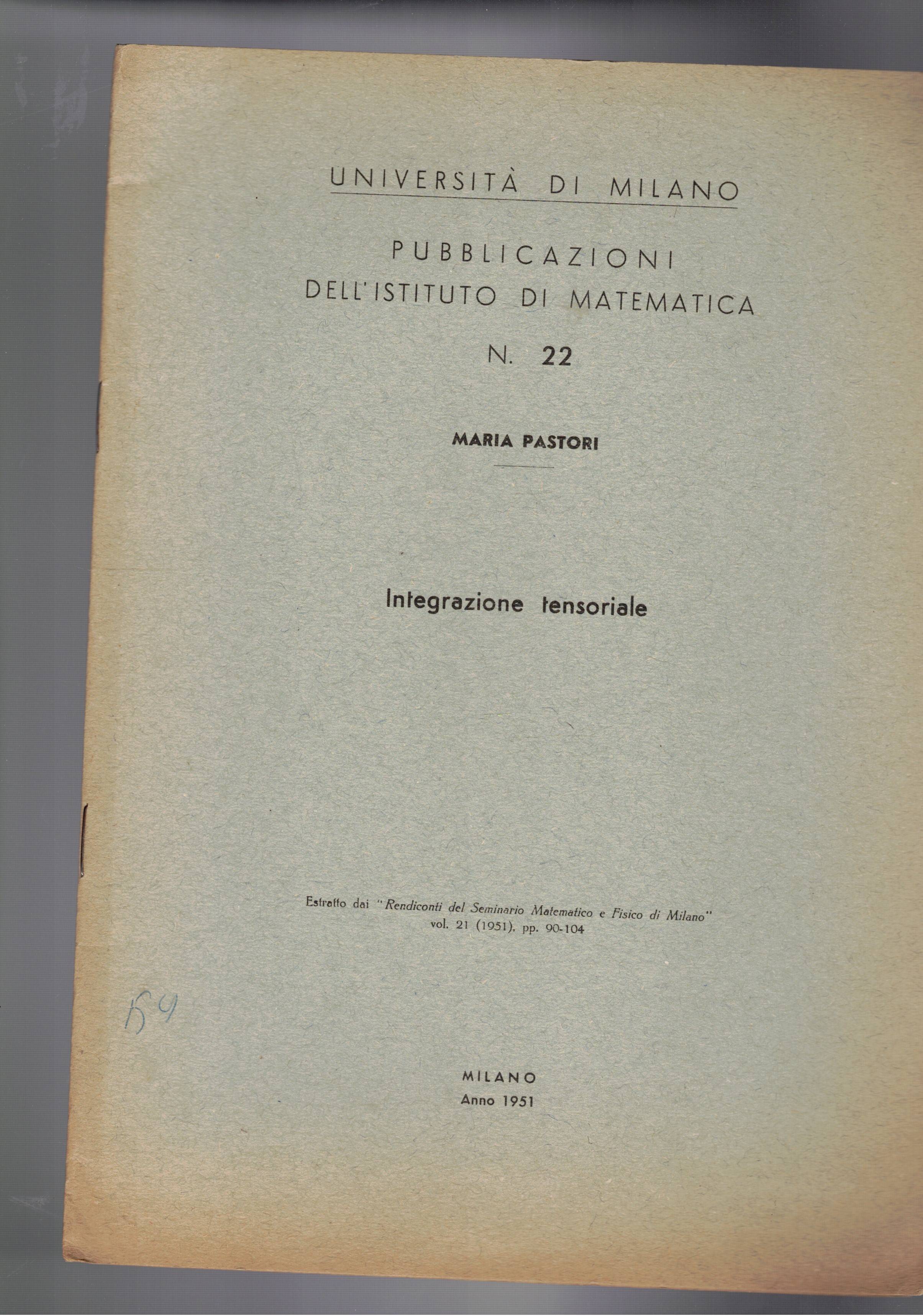 Integrazione tensoriale. Estratto.