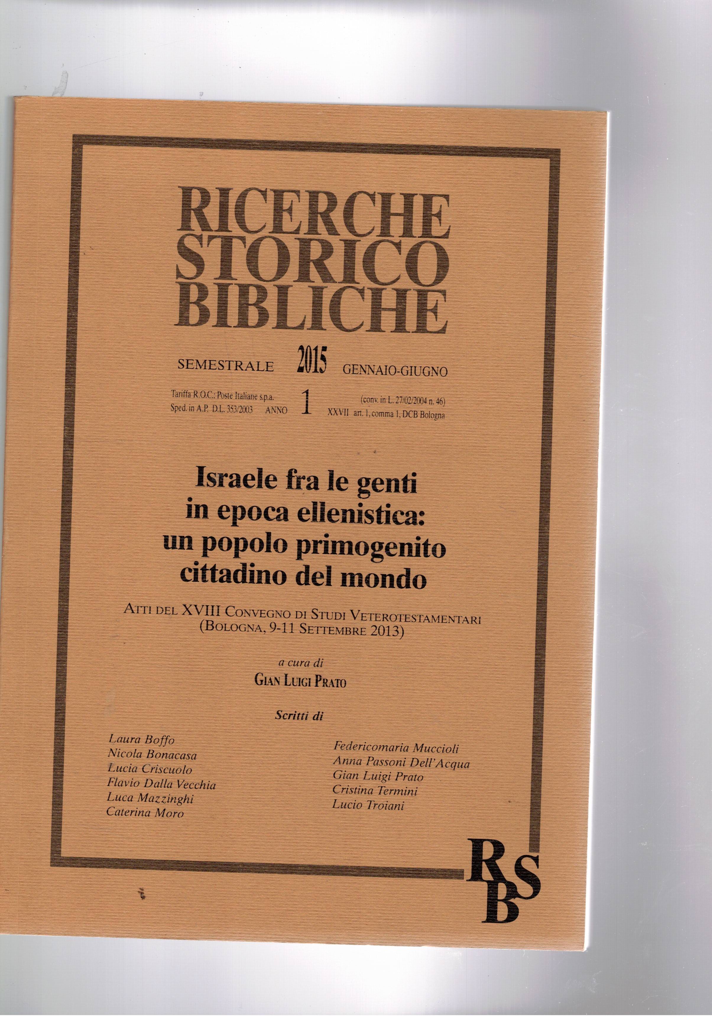 Isrele fra le genti in epoca ellemistica: un popolo primogenito …