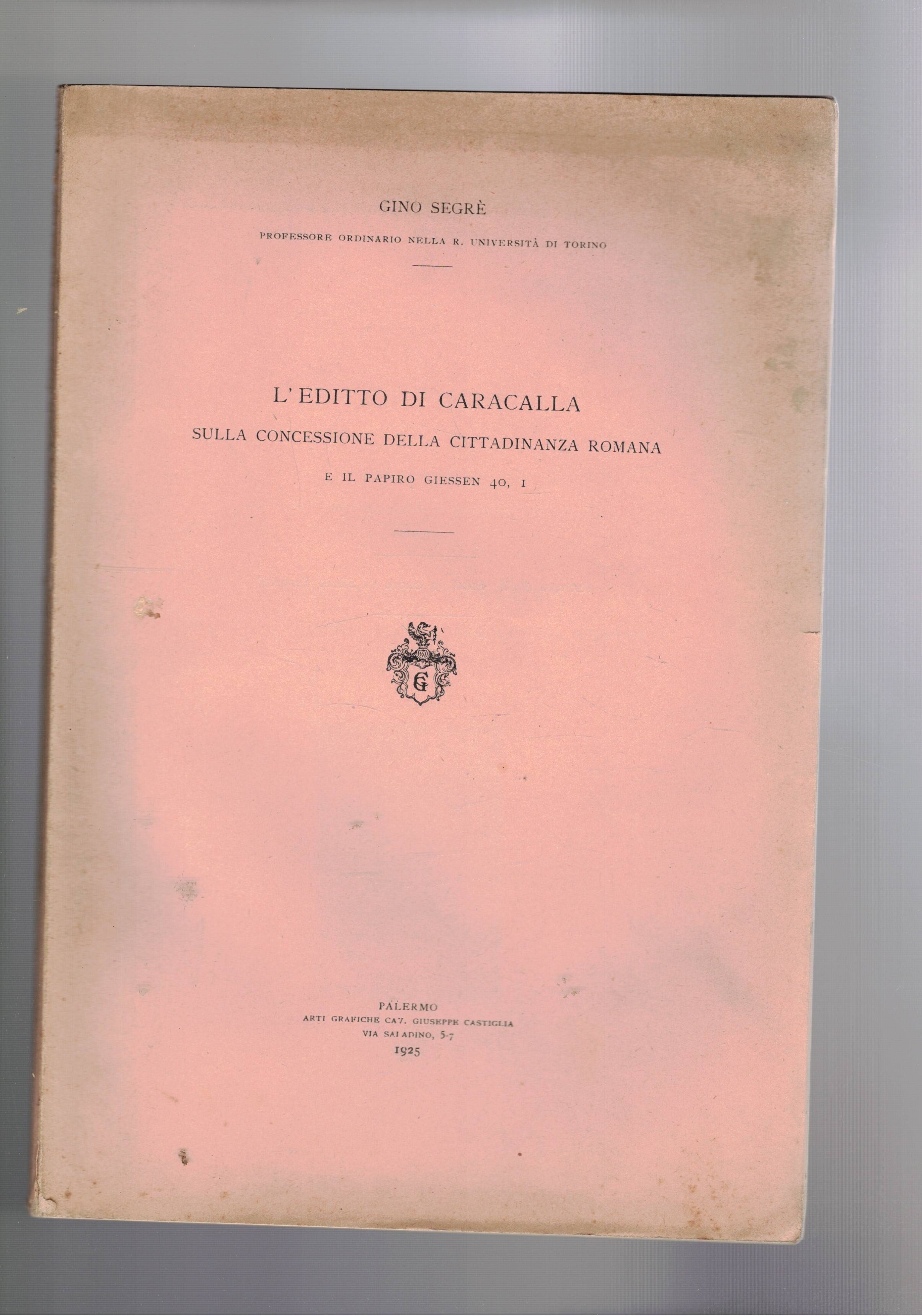 L'editto di Caracalla sulla concessione della cittadinanza romana e il …