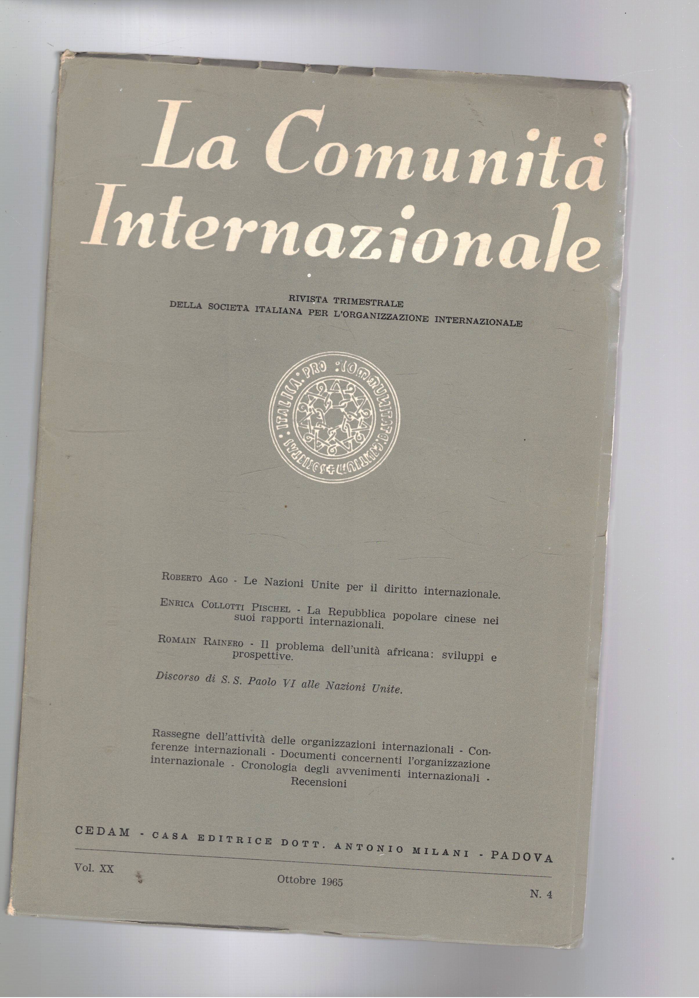 La comunità internazionale : rivista trimestrale della Società italiana per …