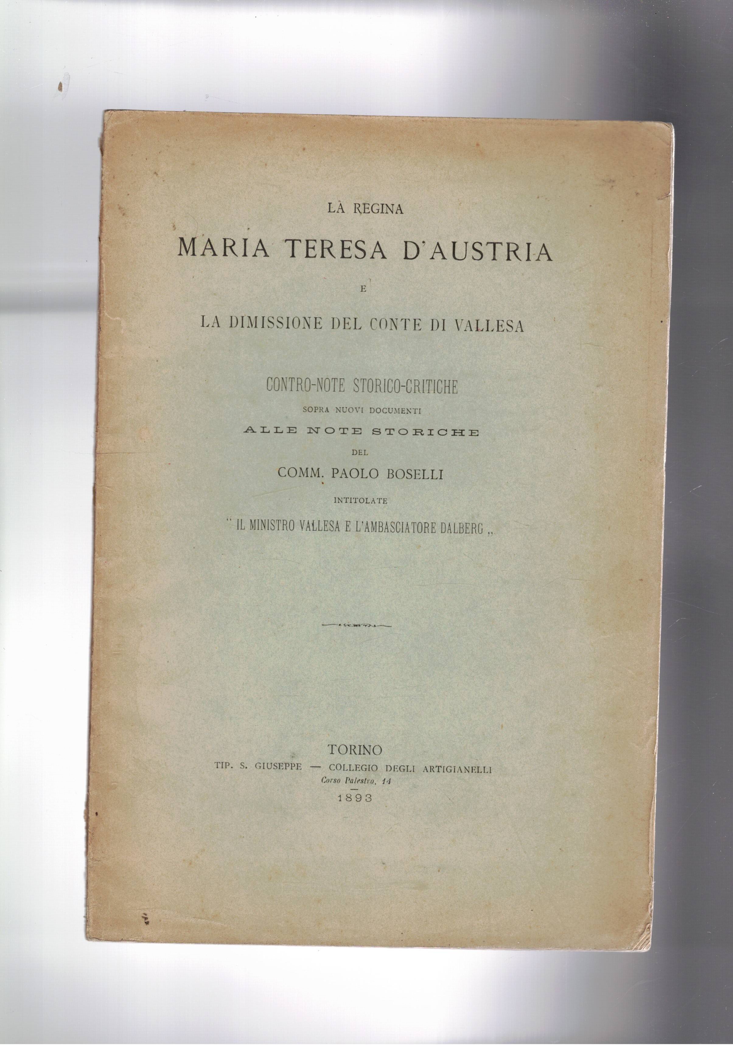 La regina Maria Teresa D'Austria e le dimissioni del conte …