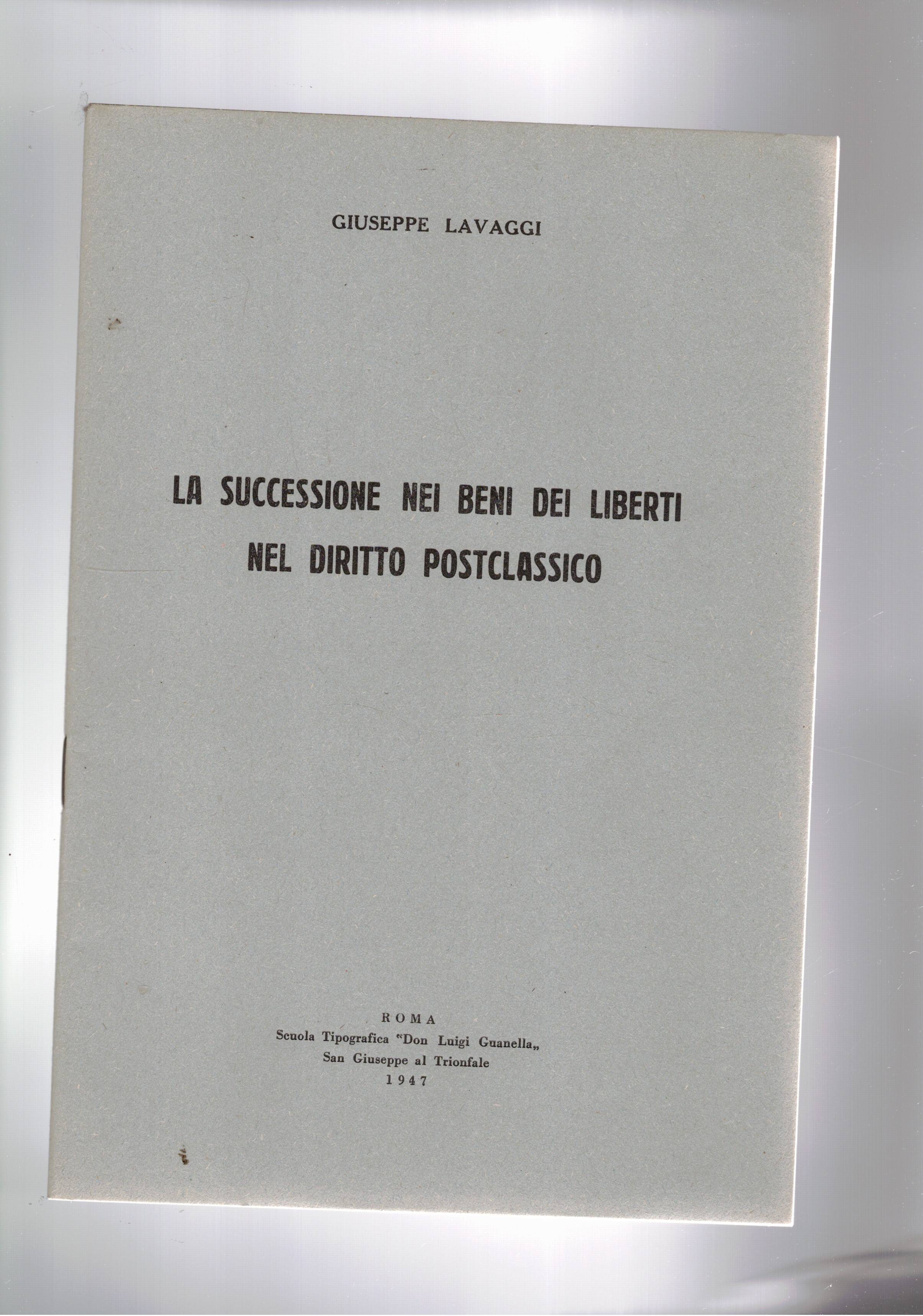 La successione nei beni dei liberti nel diritto postclassico.