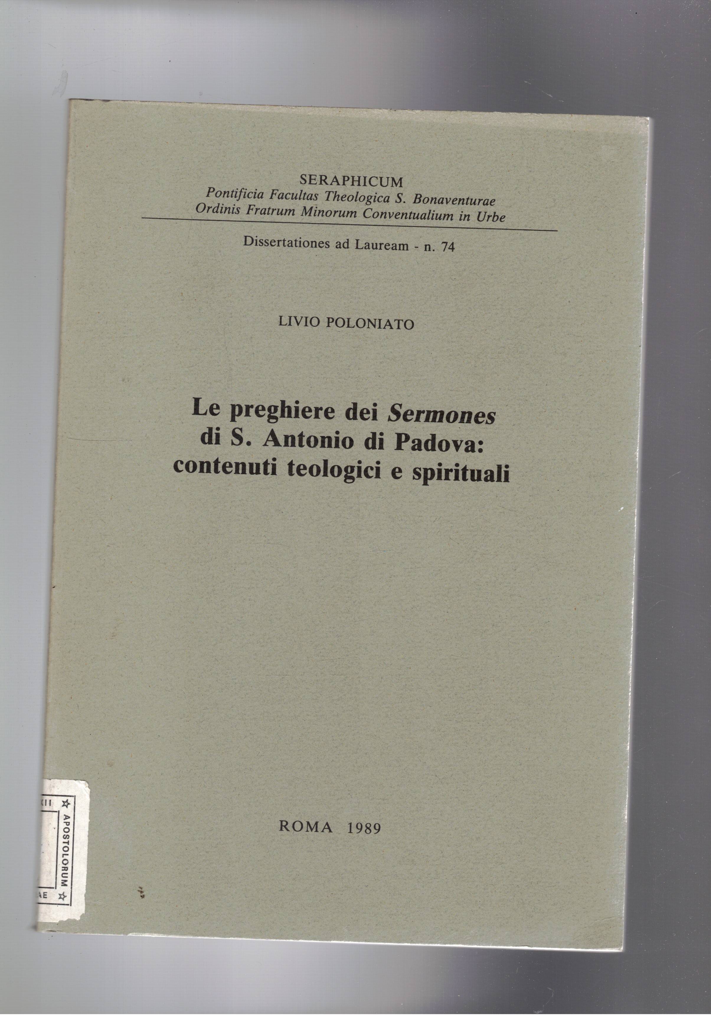 Le preghiere dei Sermones di S. Antonio di Pafova: contenuti …
