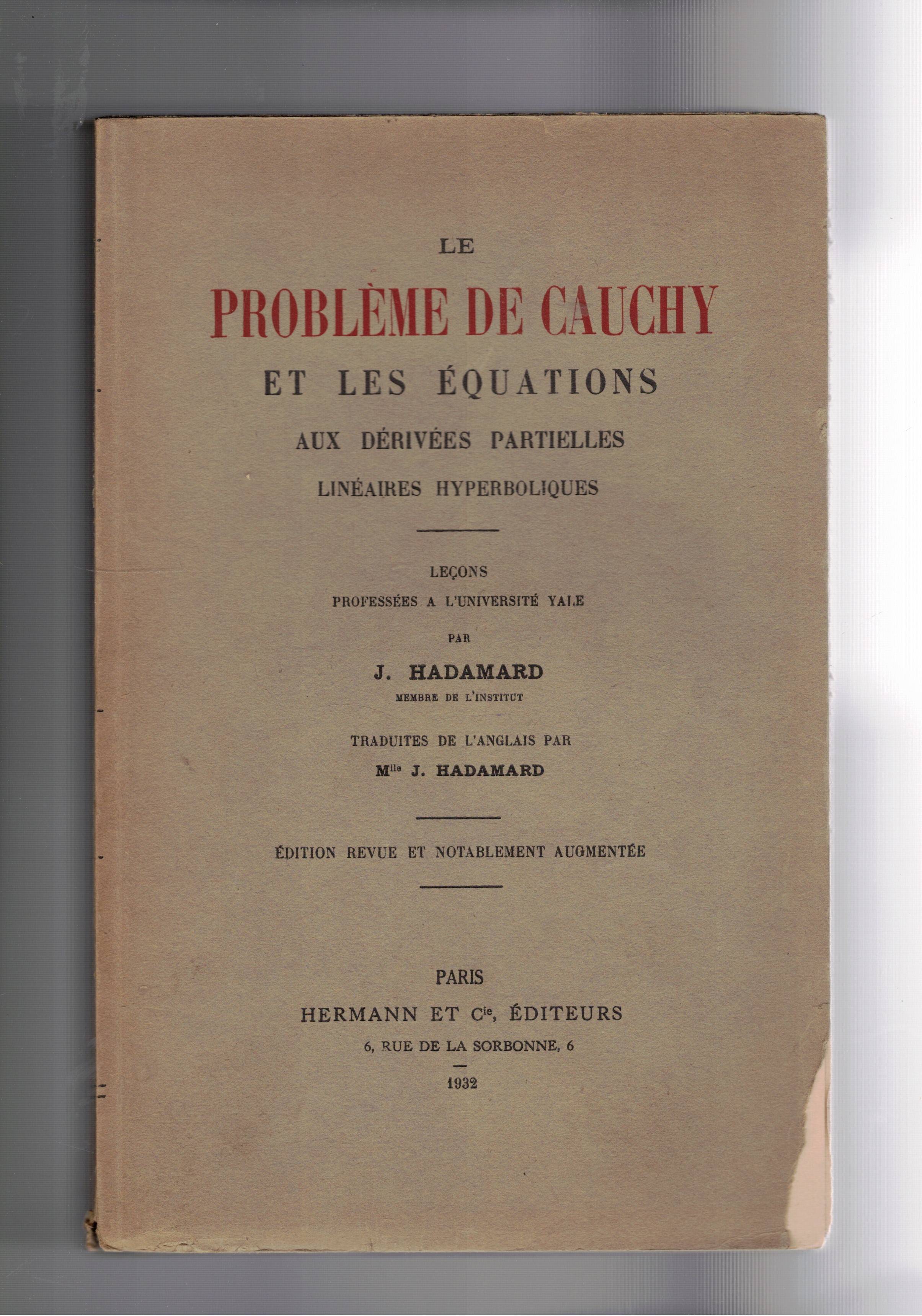 Le probleme de Cauchy et les équations aux dérivèes partielles …