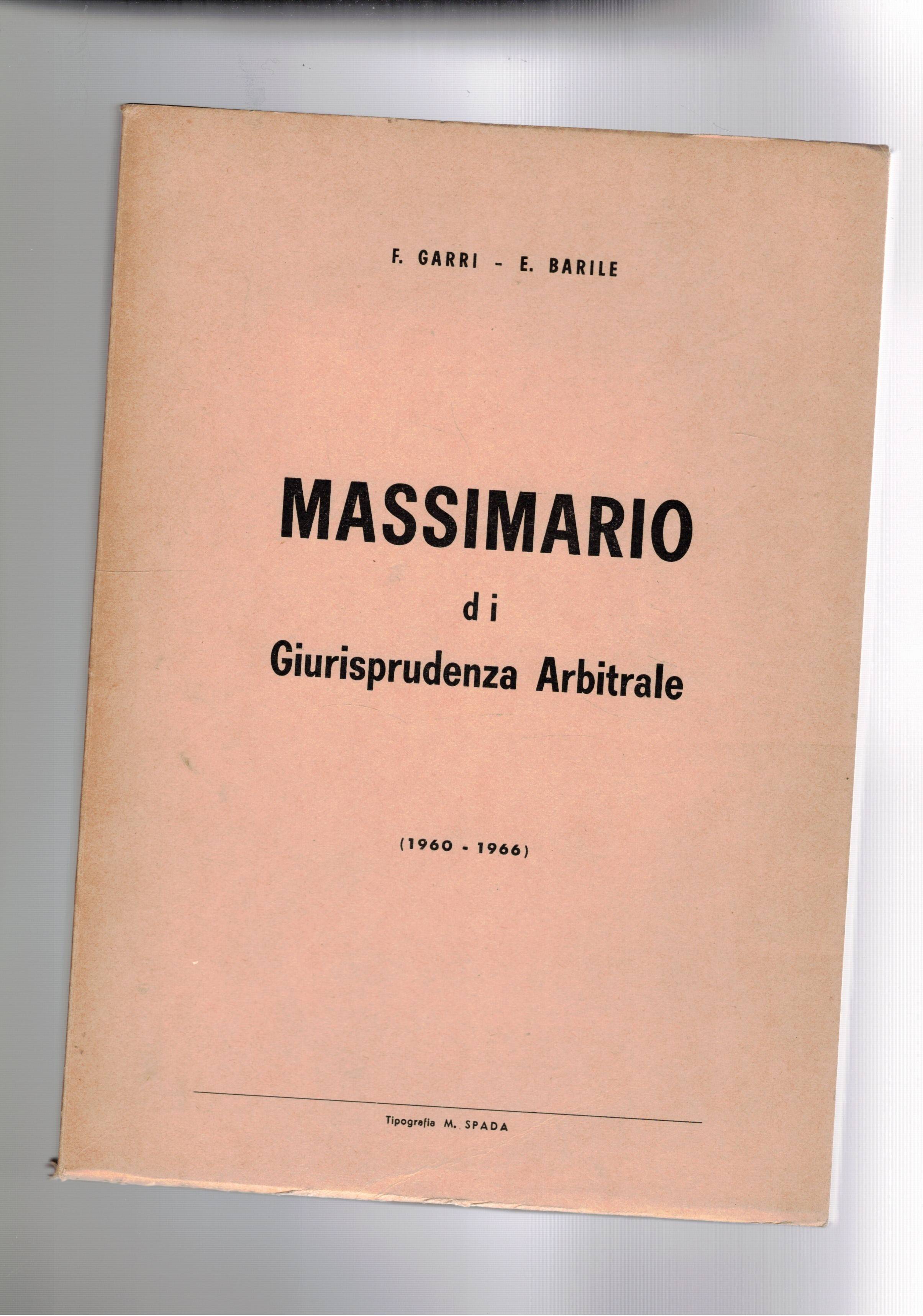 Massimario di giurisprudenza arbitrale (1960-1966).