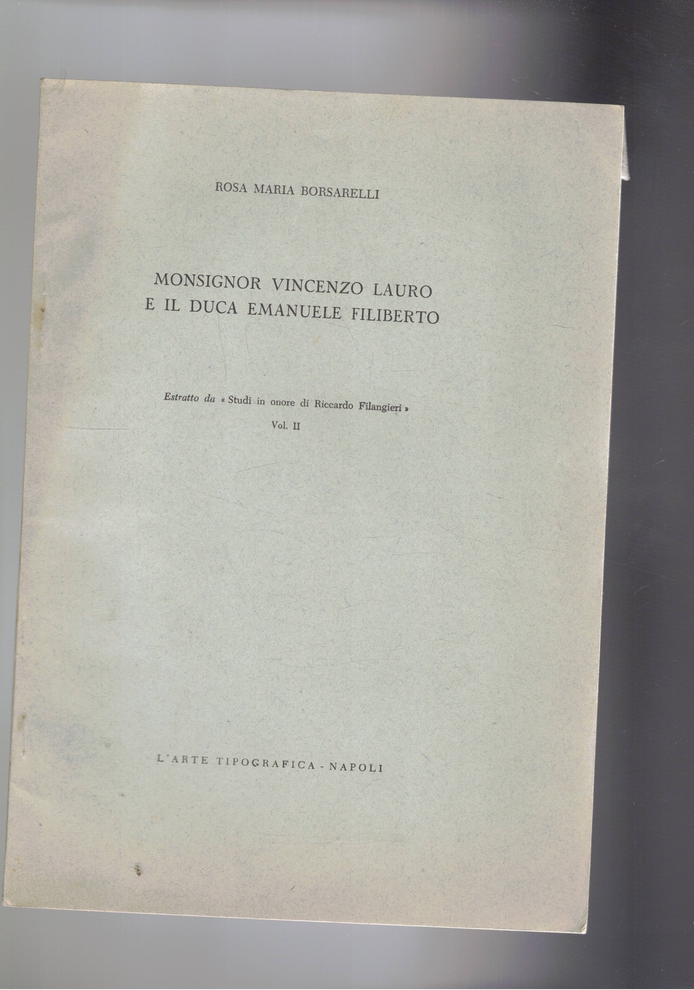 Monsignor Vincenzo Lauro e il duca Emanuele Filiberto. Estratto.