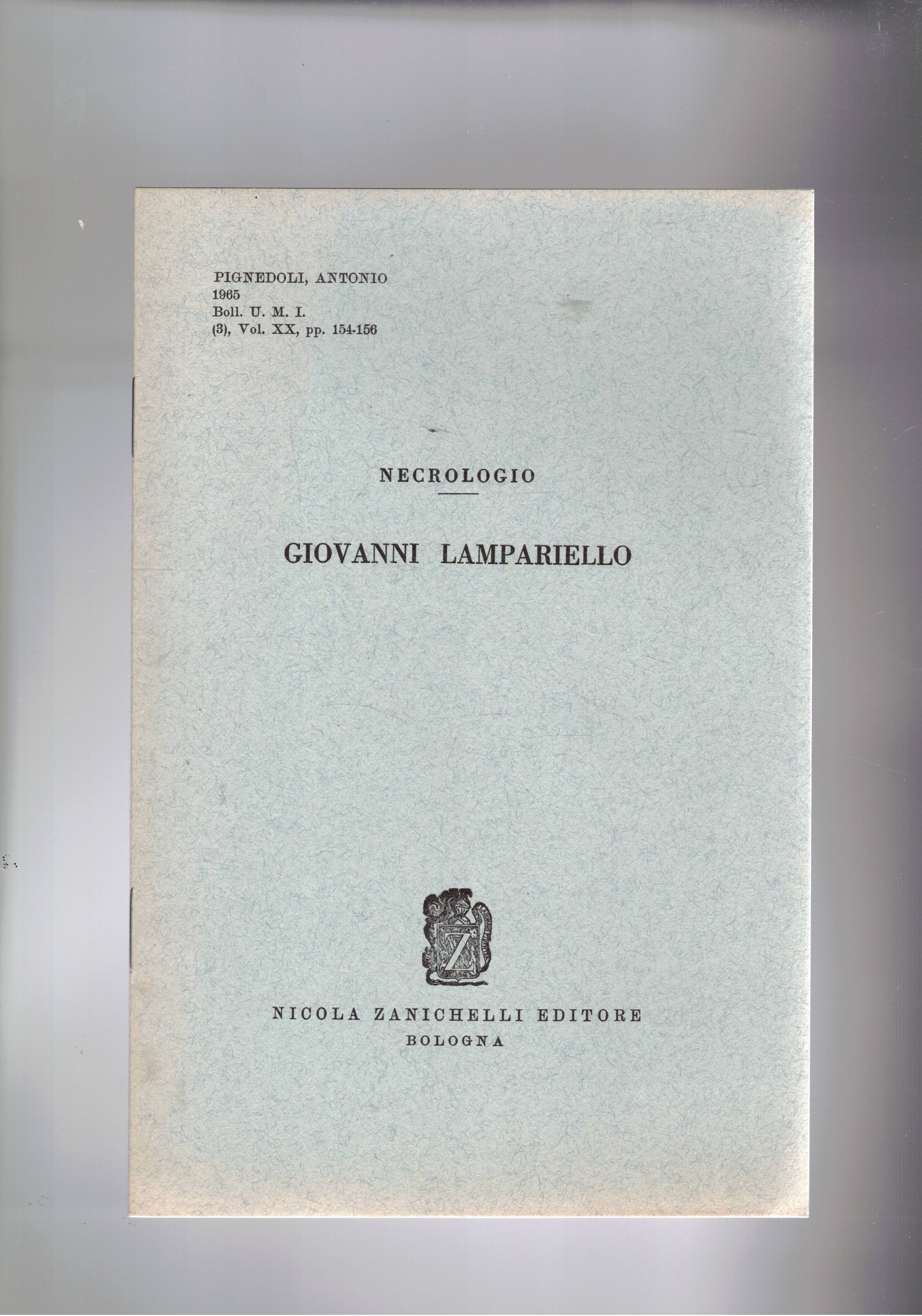Necrologio di Giovanni Lampariello.