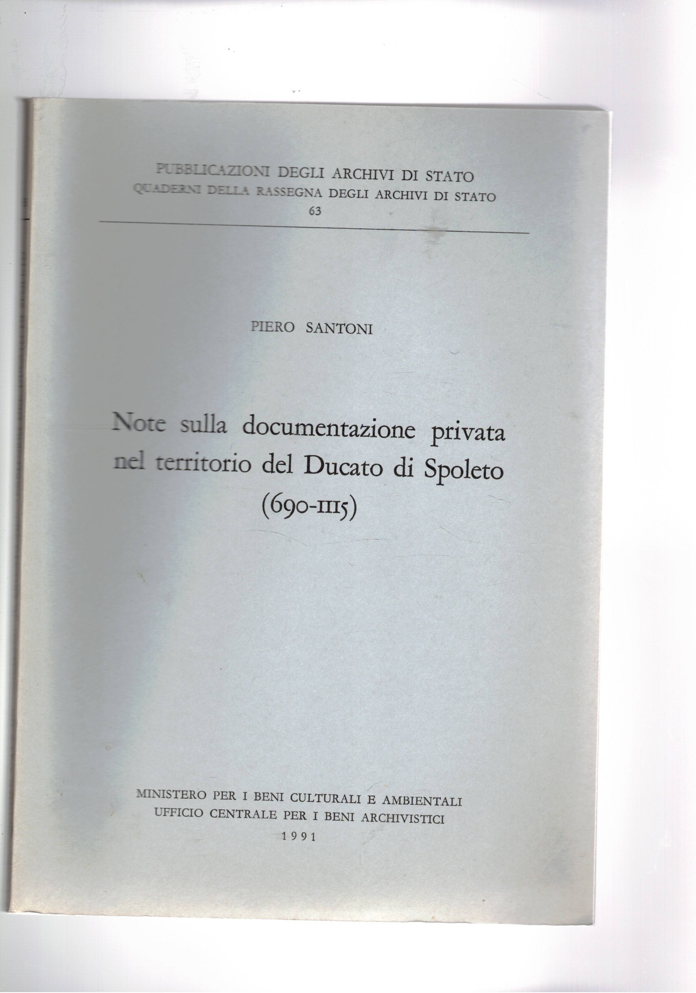 Note sulla documentazione privata nel territorio del Ducato di Spoleto …