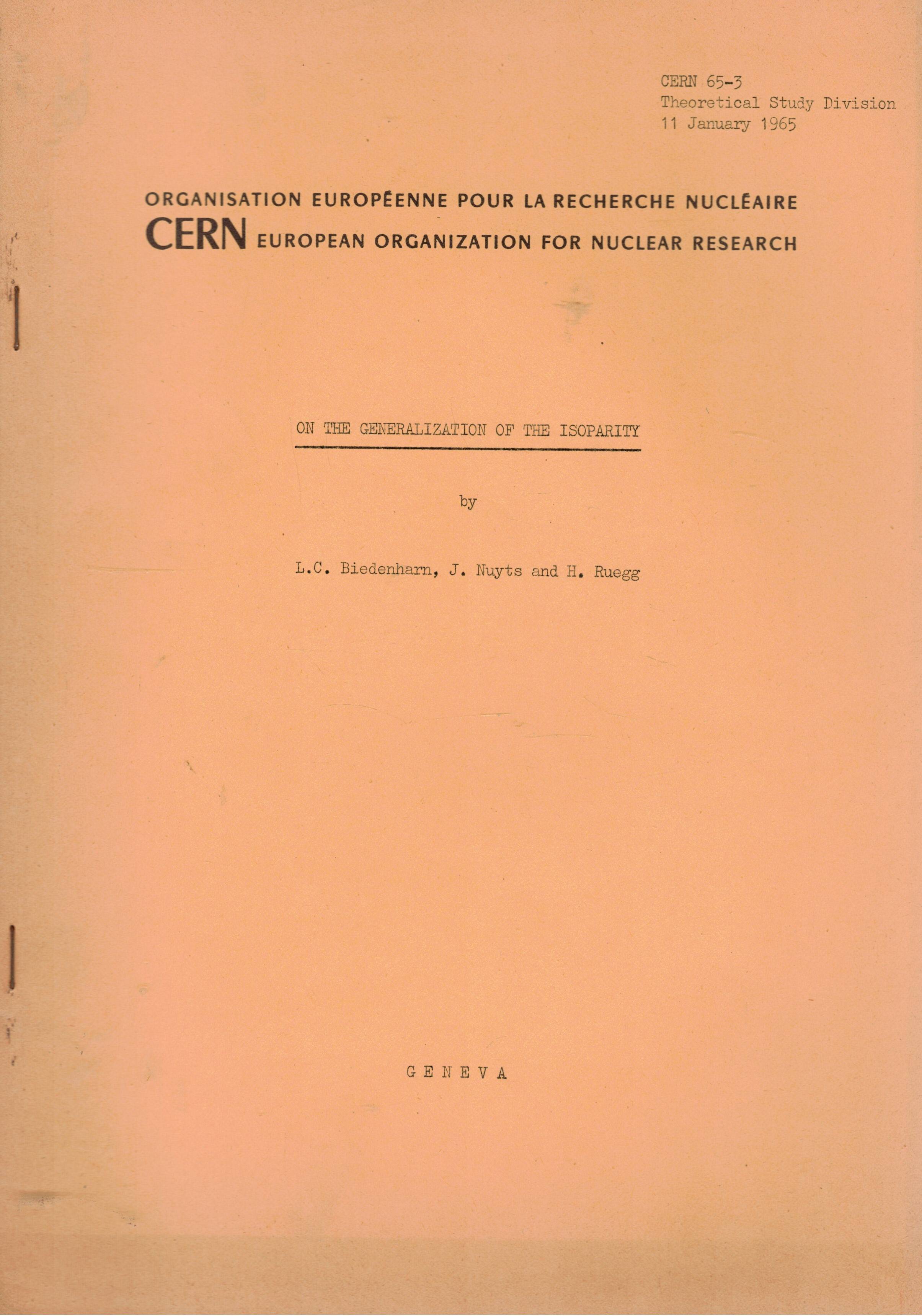 On the generalization of the isoparity.