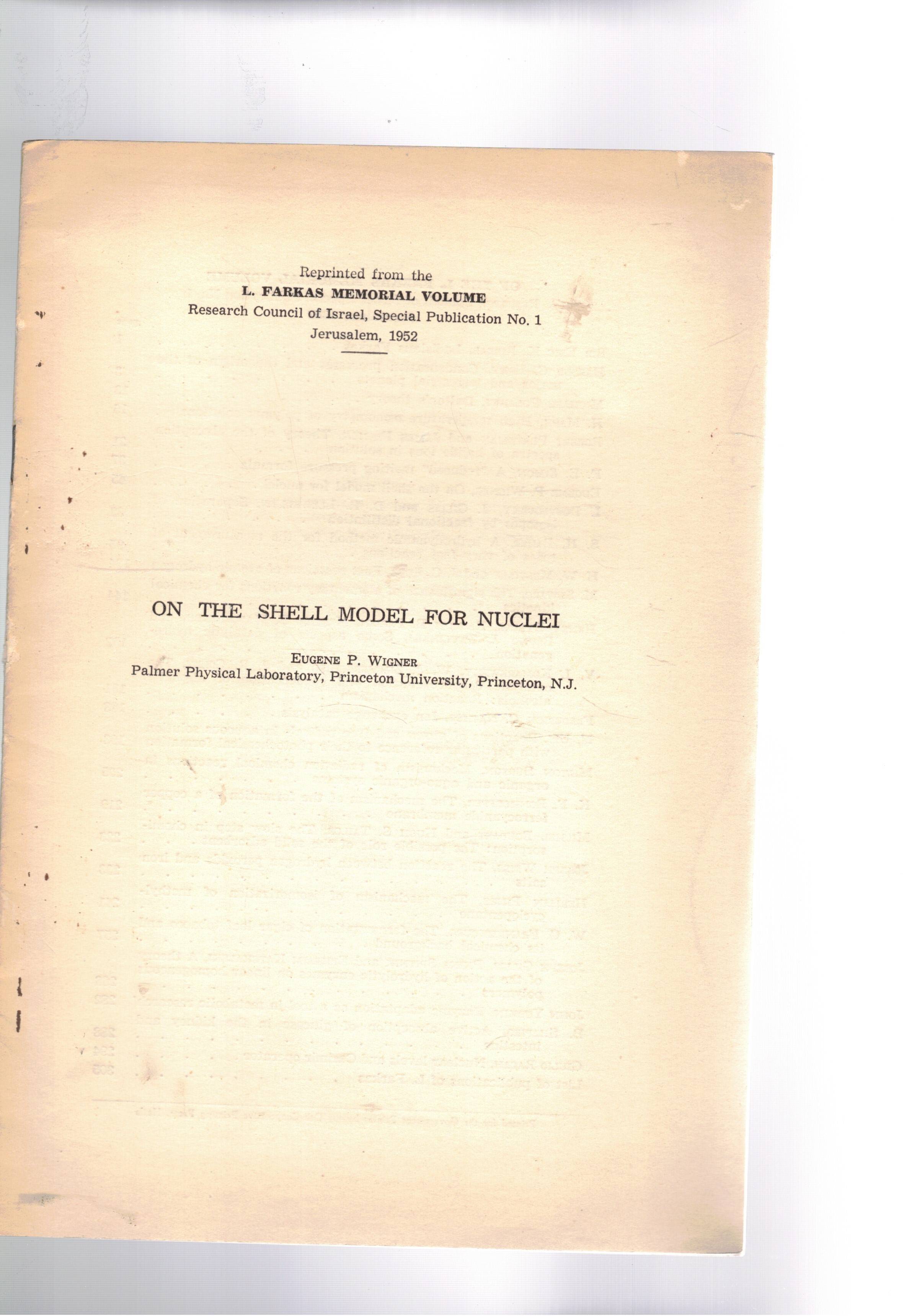 On the shell model for nuclear. Estratto.