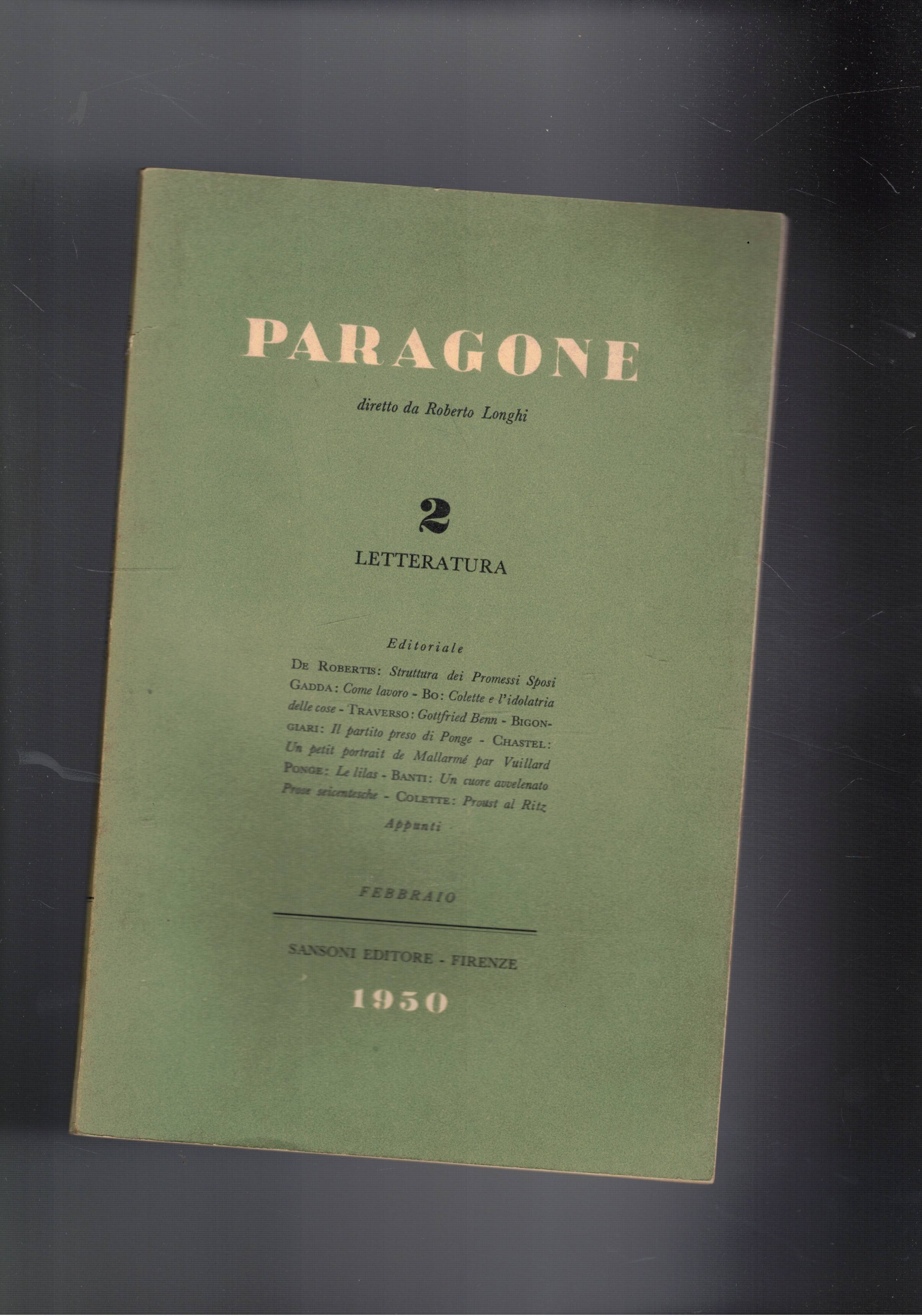 Paragone mensile di arte figurativa e letteratura. Anno I° n° …