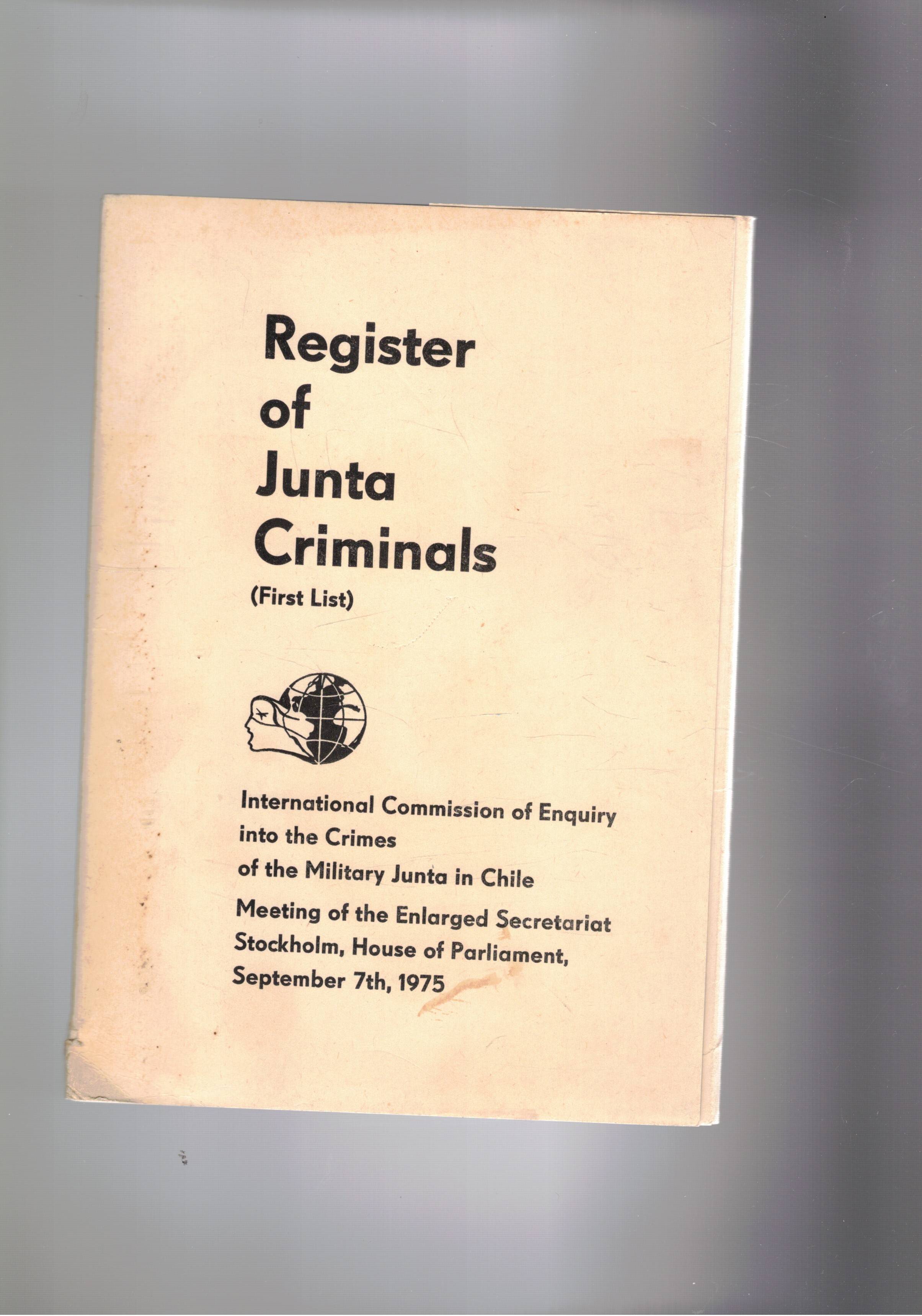 Register of Junta Criminales (first list). Meeting of the Enlarged …