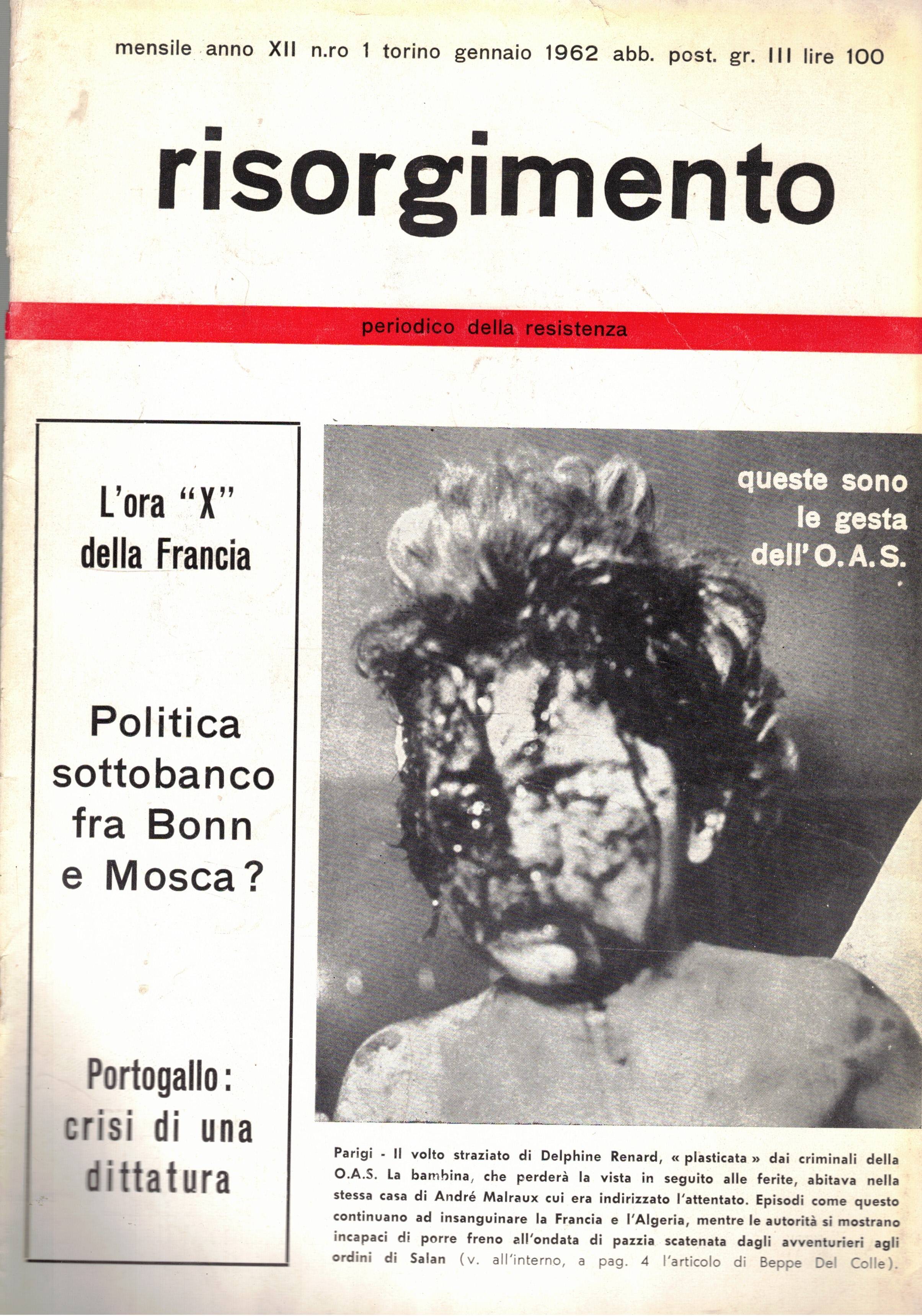 Risorgimento periodico della resistenza di Torino. Disponiamo del primo semestre …