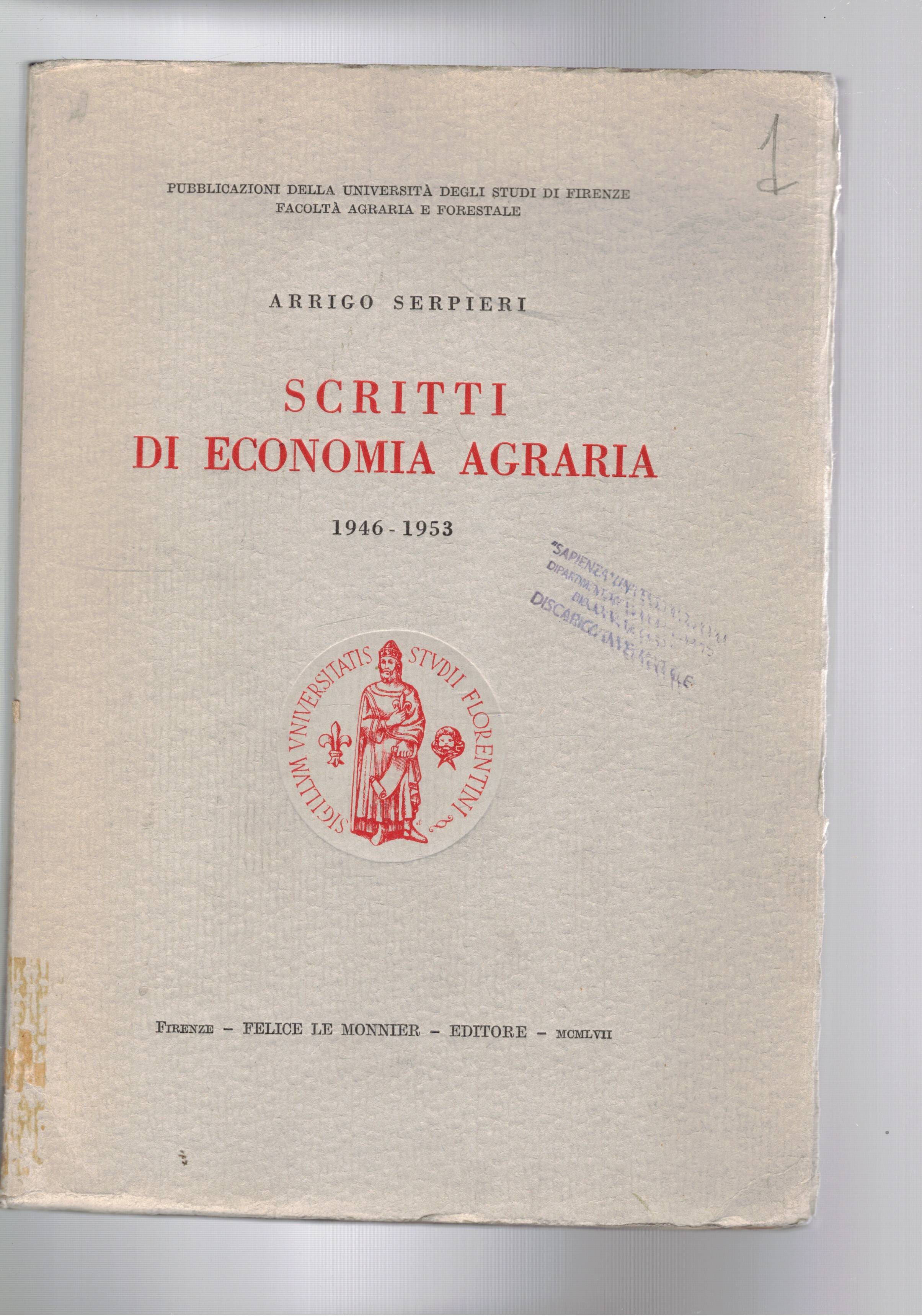 Scritti di economia agraria 1946-1953.