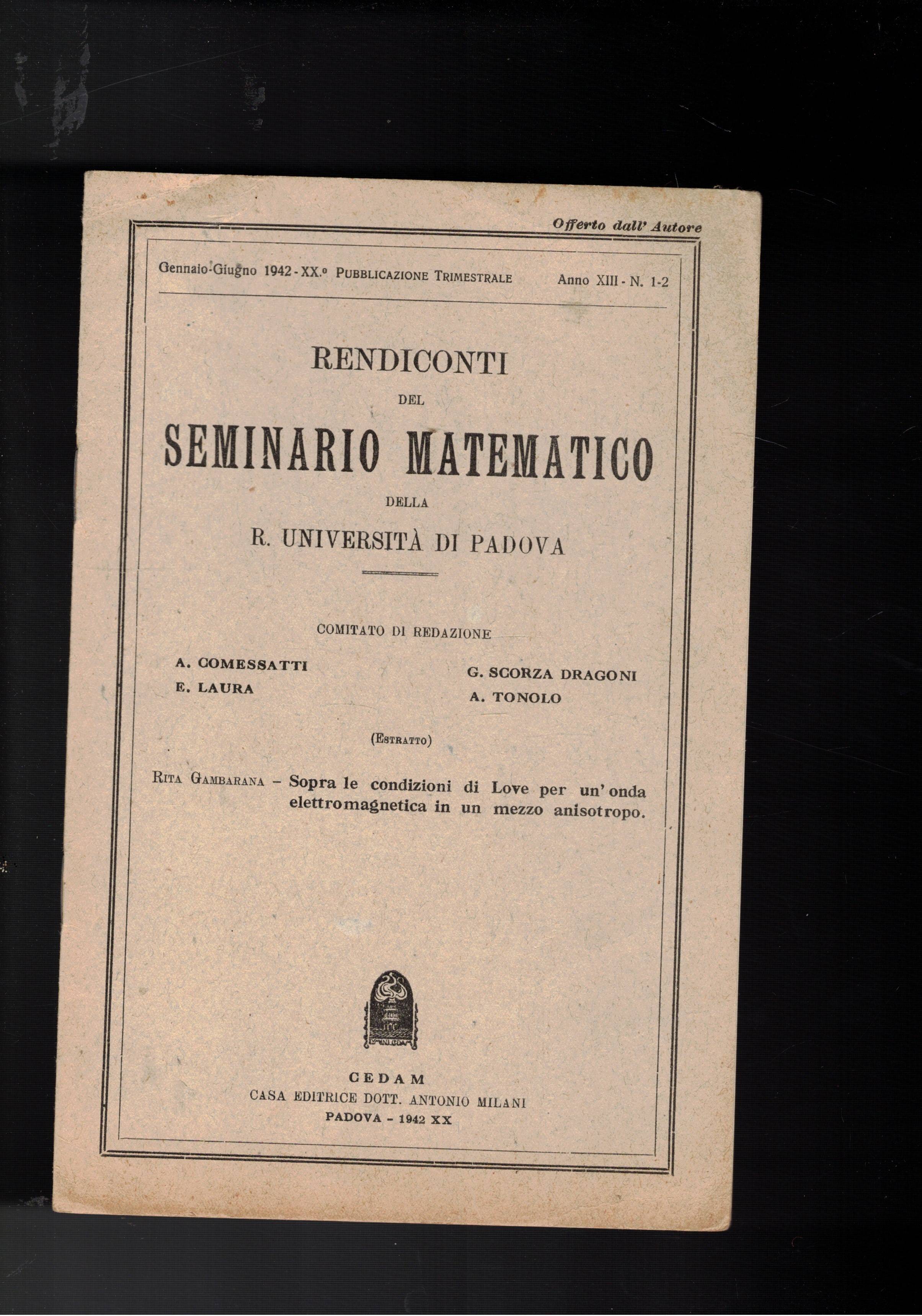 Sopra le condizioni di Love per un'onda elettromagnetica in un …