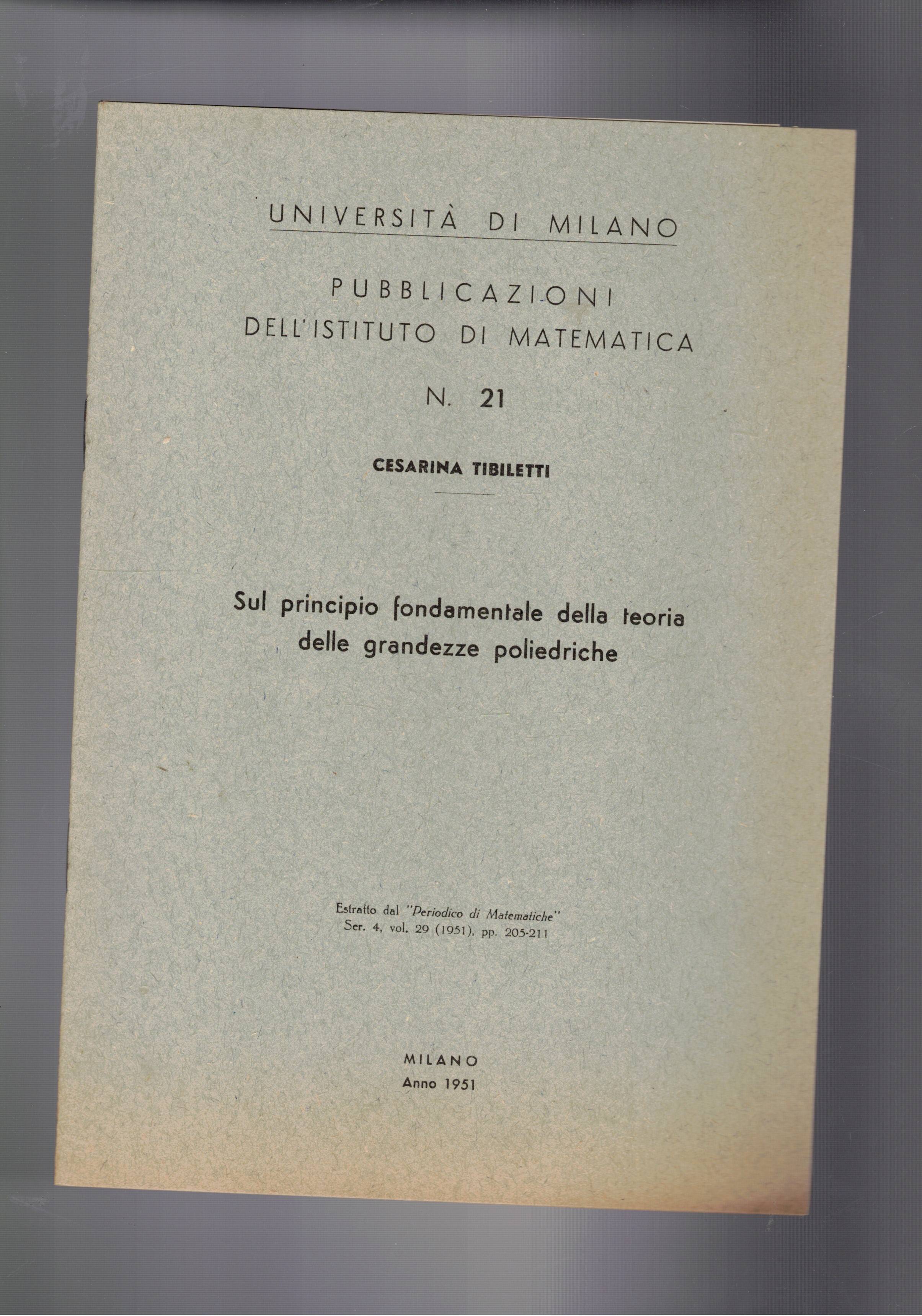 Sul principio fondamentale della teoria delle grandezze poliedriche. Estratto.