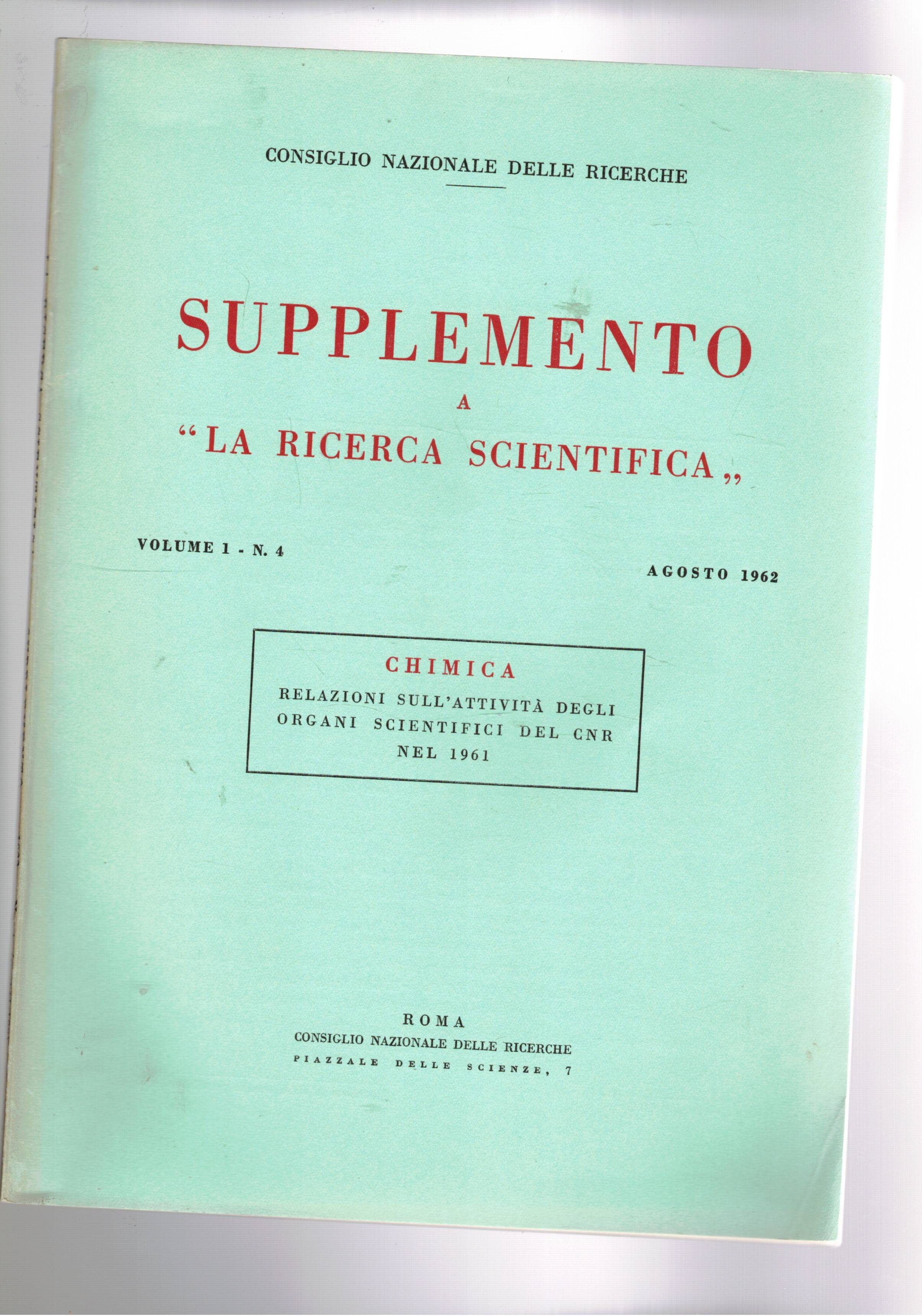 Supplemento a la ricerca scientifica vol. 1 n. 4 Chimica, …