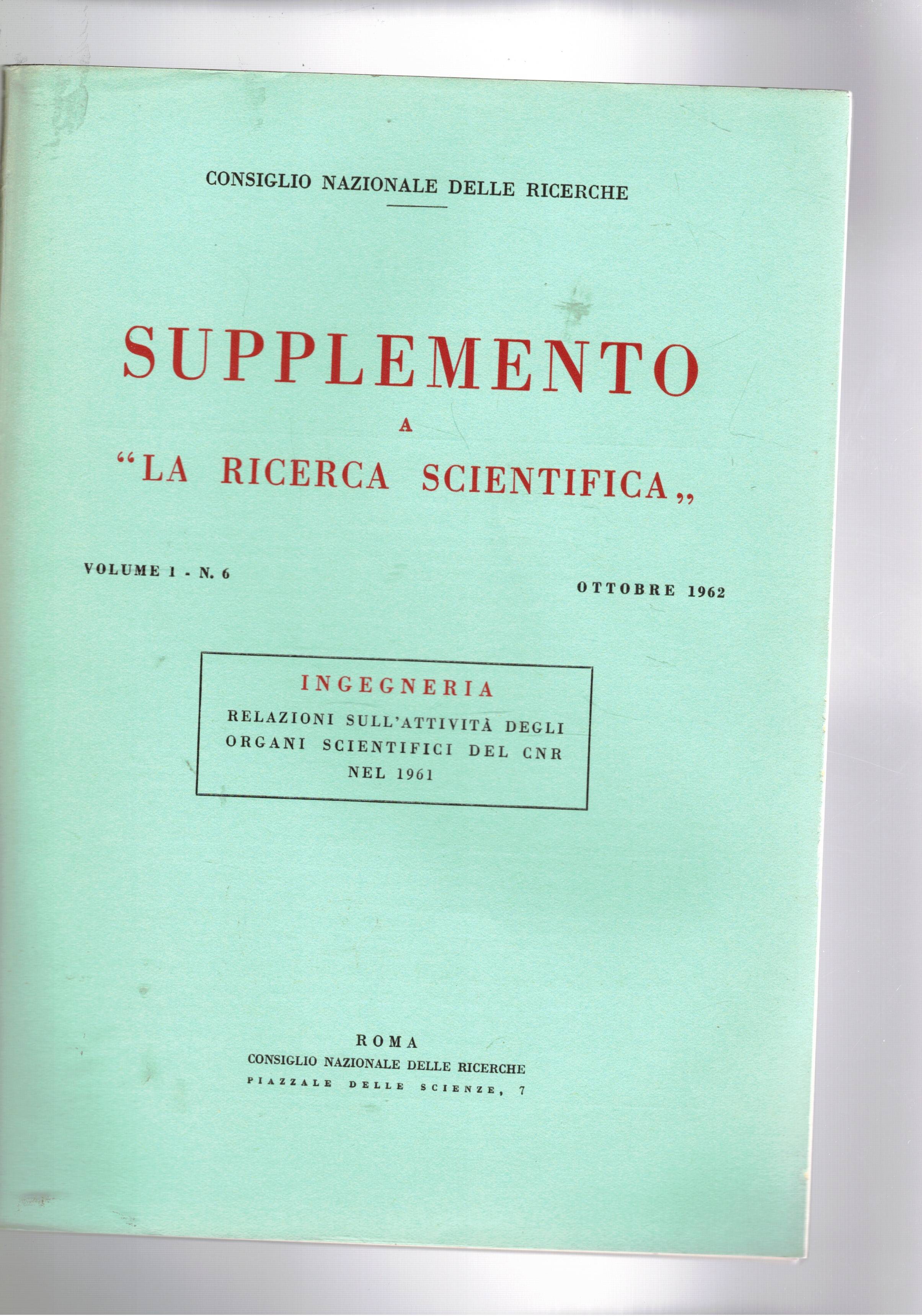 Supplemento a la ricerca scientifica vol. 1° n. 6 del …