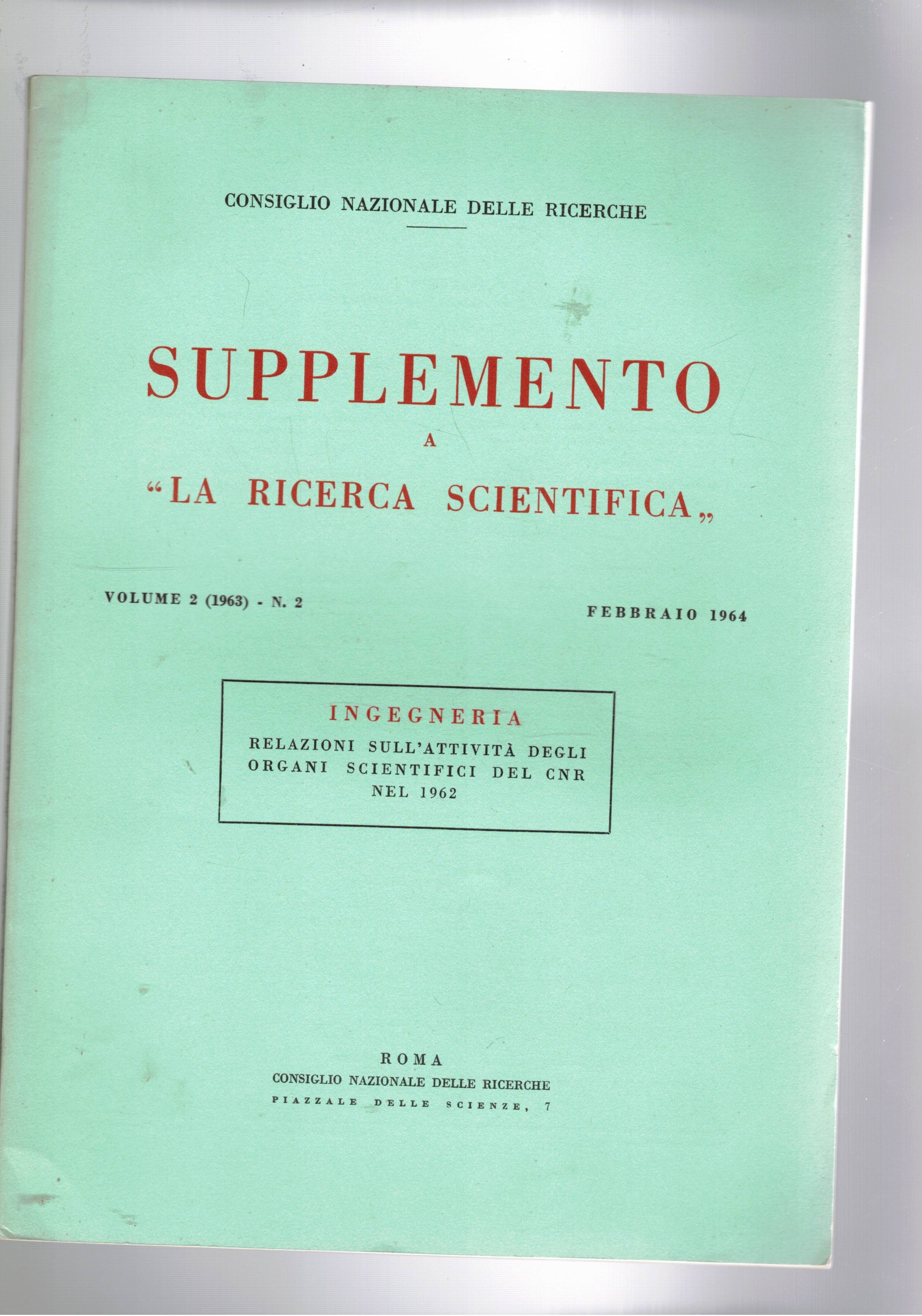 Supplemento a la ricerca scientifica vol. 2° n. 2 del …