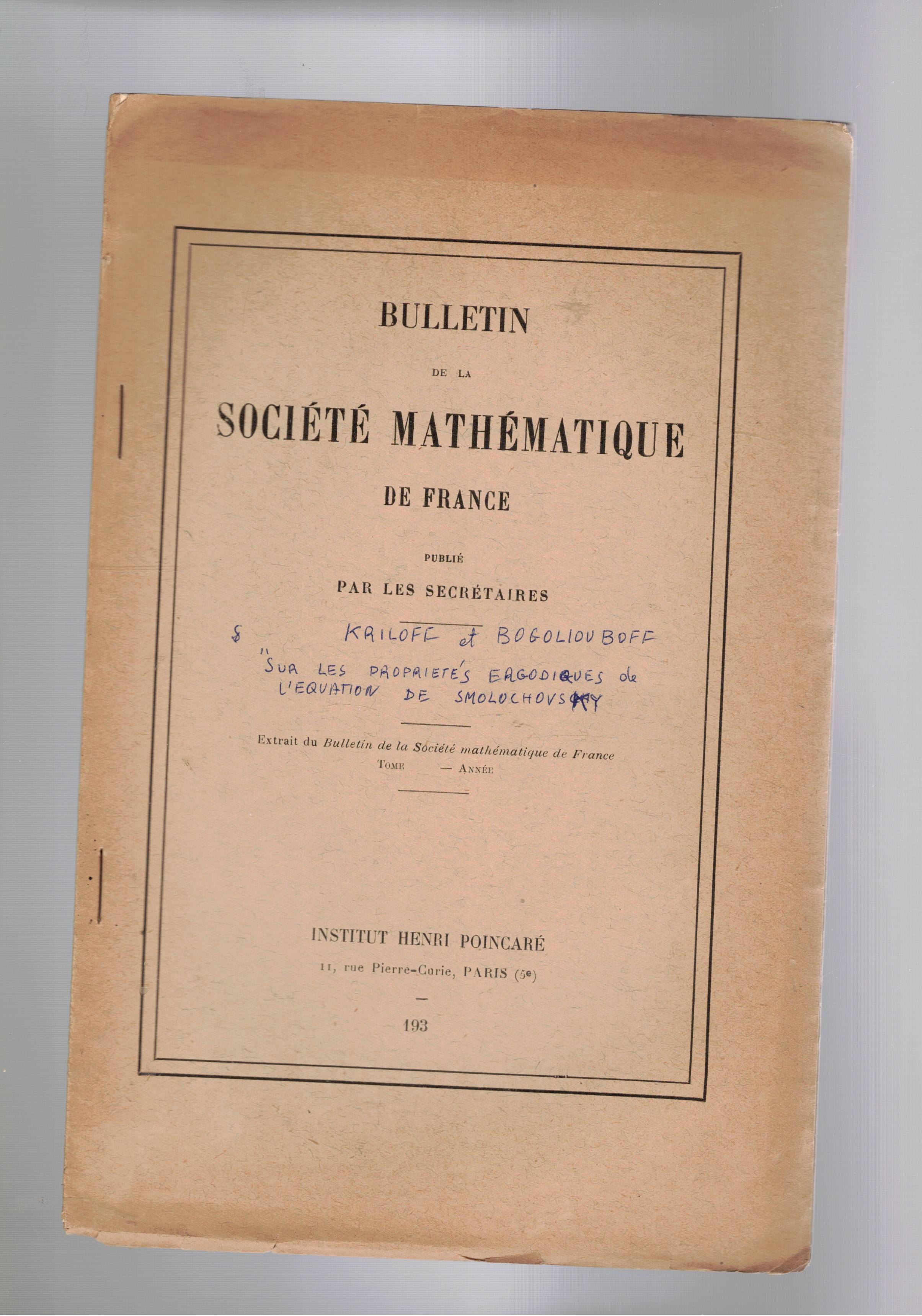 Sur les proprietès ergodiques de l'equation de Smoluchovsky. Estratto da …
