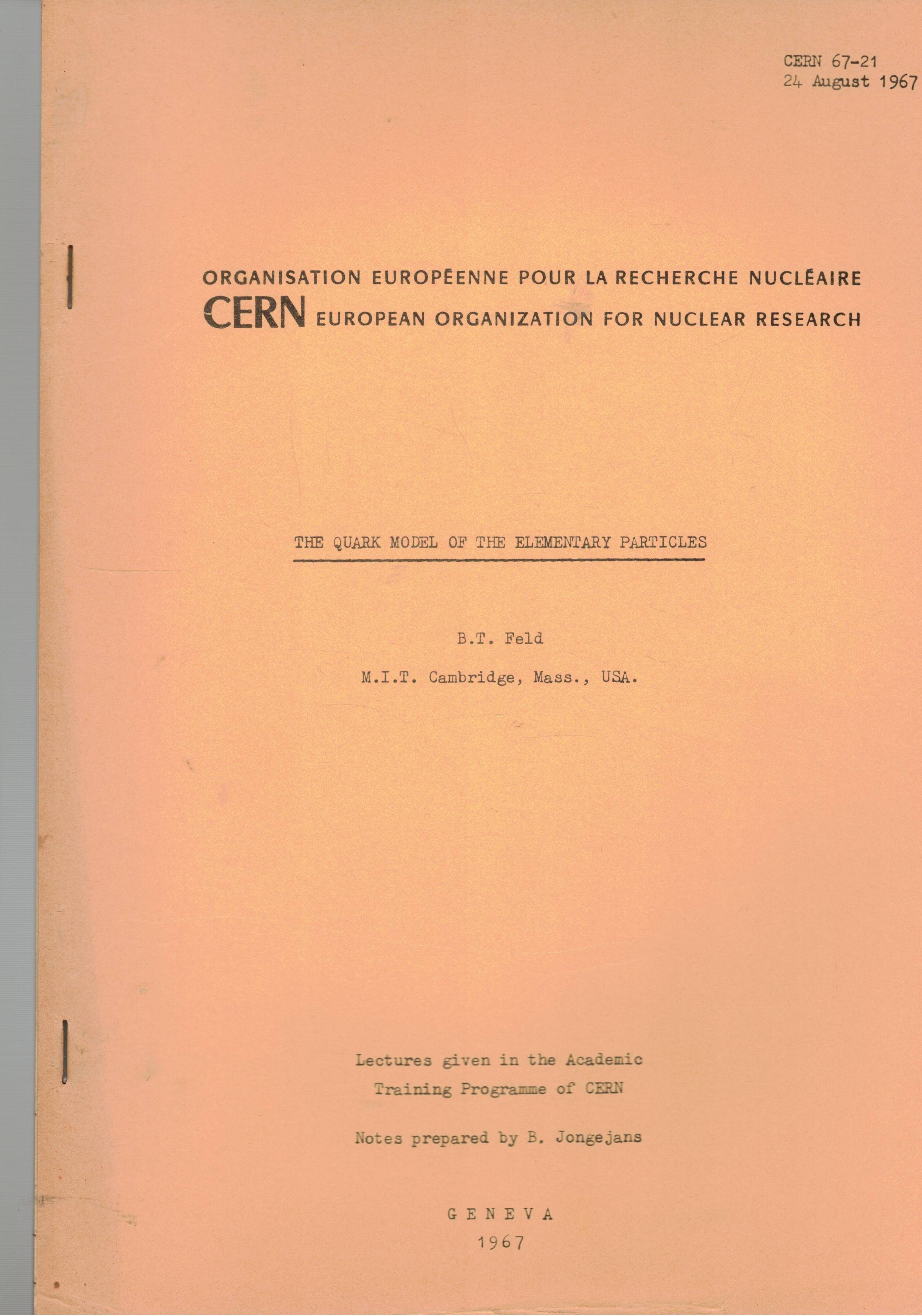 The quark model of the elementary particles.