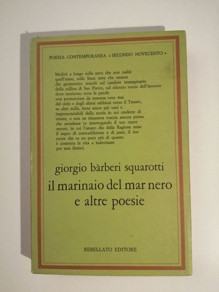 Il marinaio del mar Nero e altre poesie