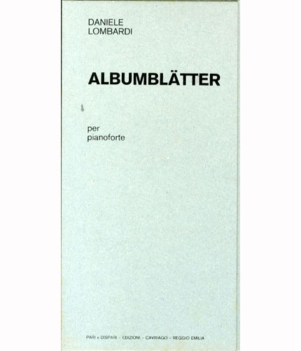 Albumblatter. per pianoforte