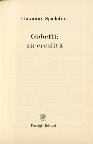 Gobetti: un'eredita'.