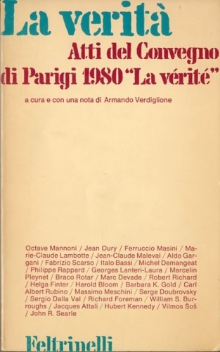 La verita'. Atti del Convegno di Parigi 1980 'La verite'.