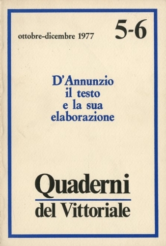 D'Annunzio il testo e la sua elaborazione.