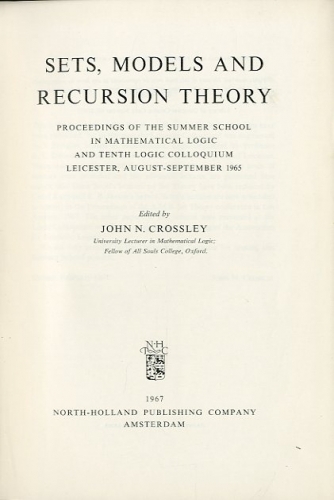 Sets, models and recursion theory.