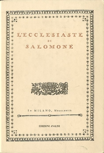 L'Ecclesiaste di Salomone (1773).