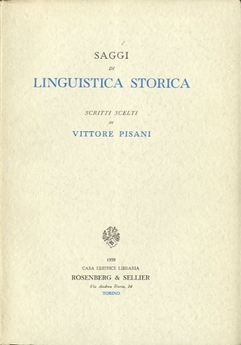 Saggi di linguistica storica.