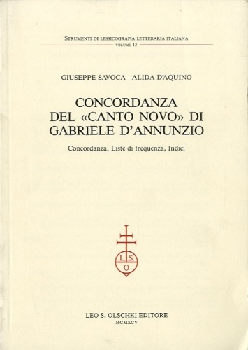Concordanza del 'Canto novo' di Gabriele D'Annunzio.