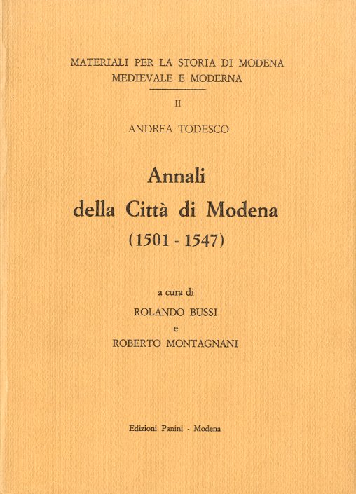 Annali della Citta' di Modena (1501 - 1547).