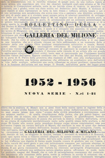 Bollettino della Galleria Il Milione - Nuova serie 1952/1964.