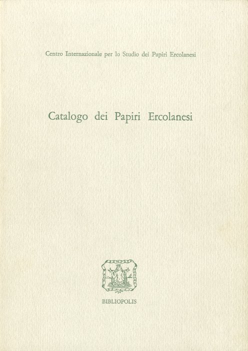 Catalogo dei Papiri Ercolanesi.