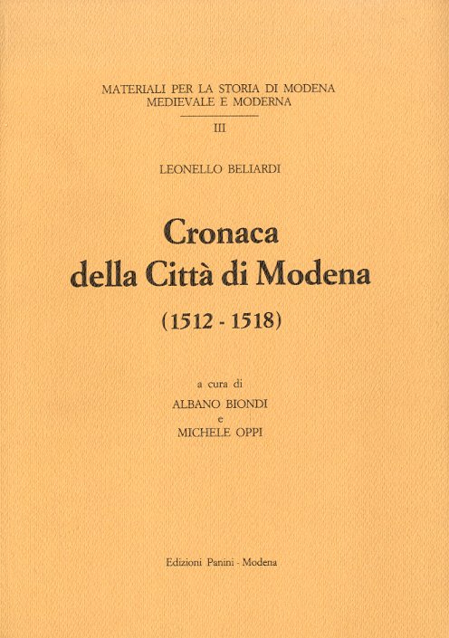 Cronaca della Citta' di Modena (1512 - 1518).