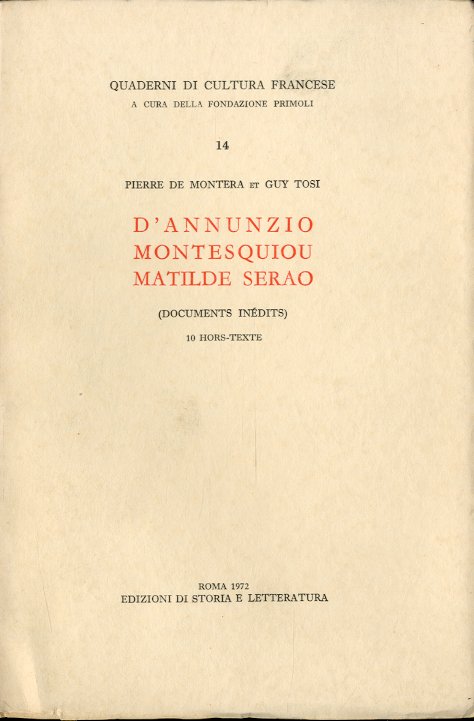 D'Annunzio Montesquiou Matilde Serao.
