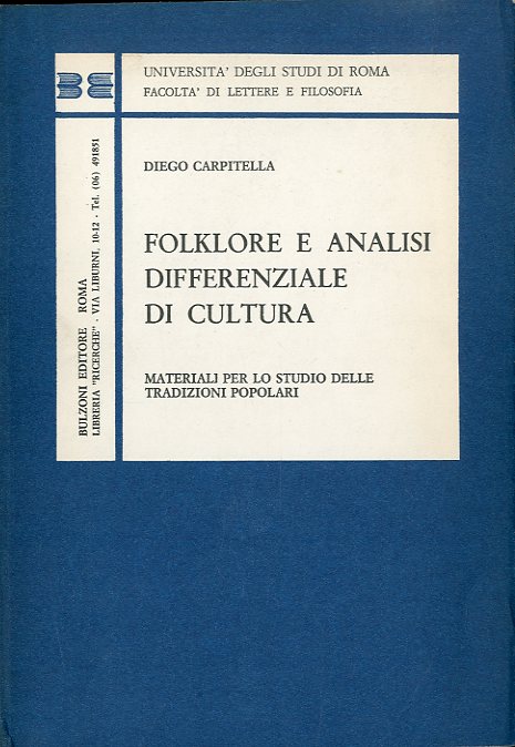 Folklore e analisi differenziale di cultura.